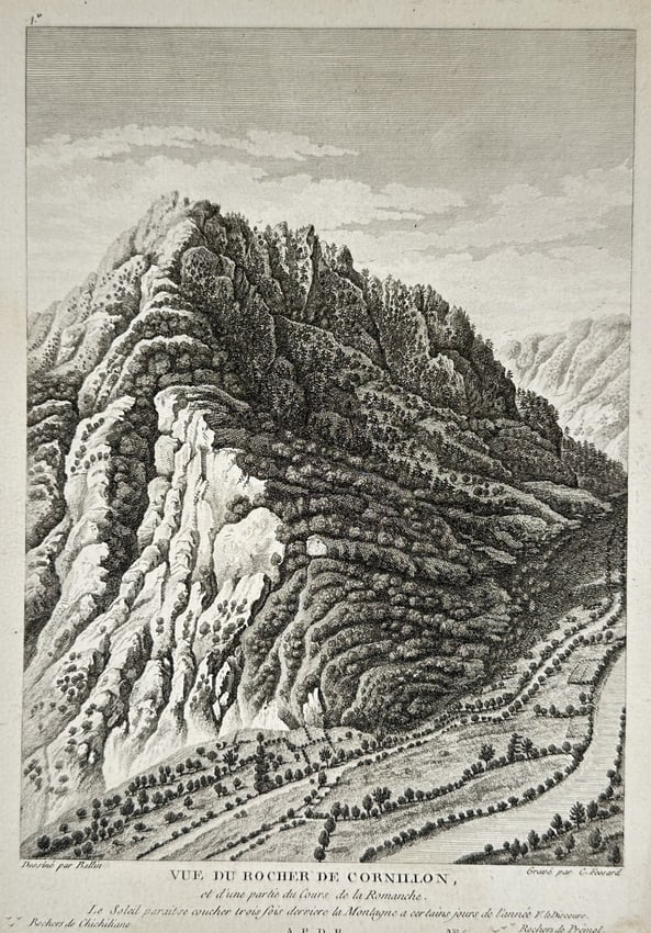 Claude Fessard (1740–1803) – View of the Rocher de Cornillon and Part of the Romanche River (1 of 2)