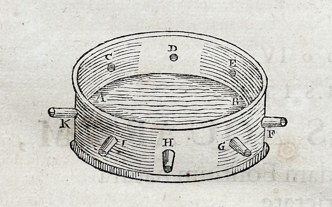 Athanasius Kircher – View of the Experiment on Water Coloration – Woodcut (1664) (1 of 3)