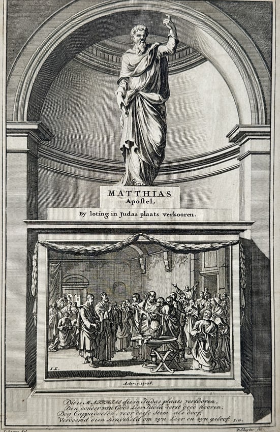 Pieter Sluiter (1675–1713) – Saint Matthias the Apostle – Etching (18th Century) (1 of 2)