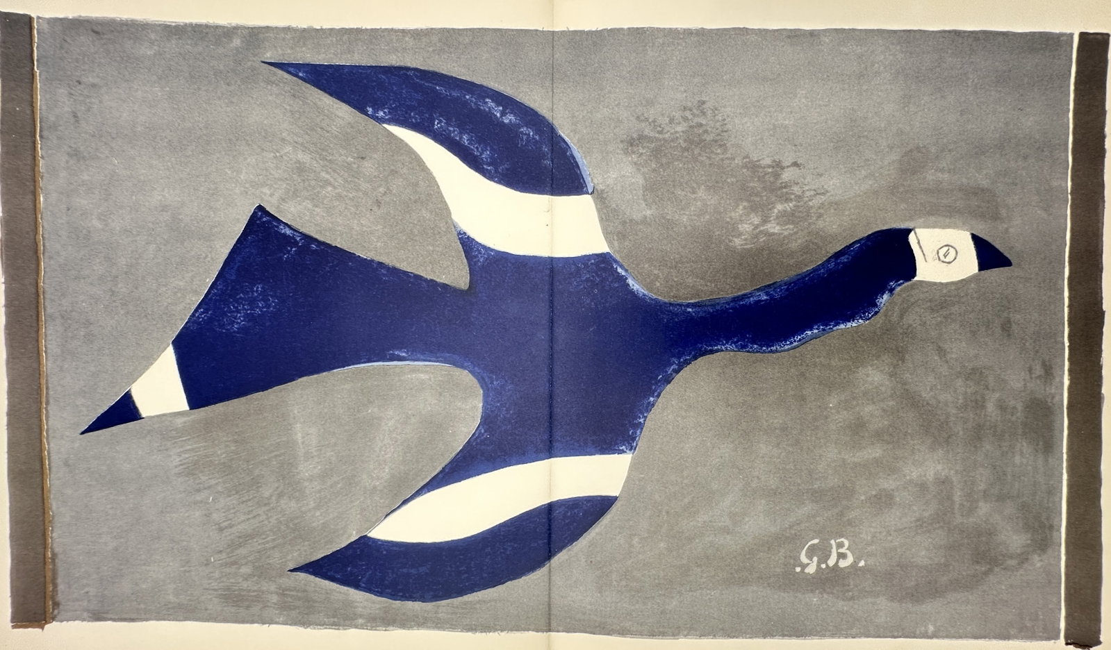 Georges Braque (after) – L'Oiseau bleu et gris (The Blue and Gray Bird) – Offset print (20th (1 of 2)