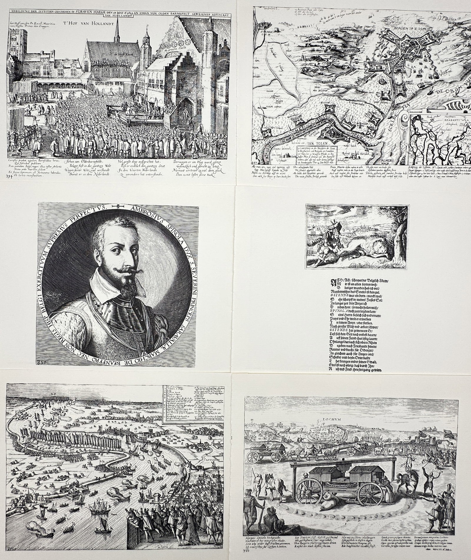 Frans Hogenberg, after – Set of 6: Historical scenes and portraits from the Dutch Revolt – (1 of 2)