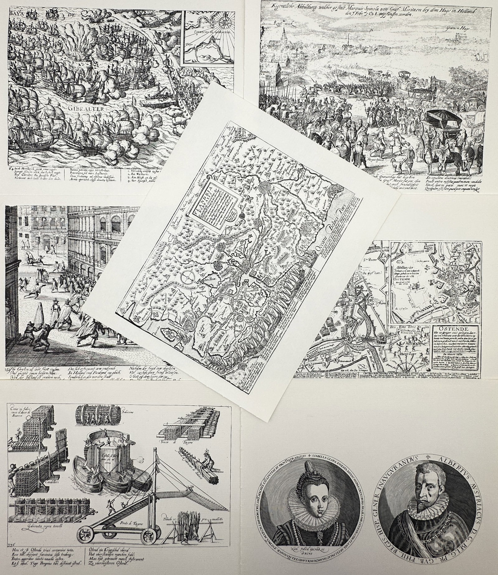 Frans Hogenberg, after – Set of 7: Historical Scenes and Portraits from the Eighty Years' War (1 of 2)