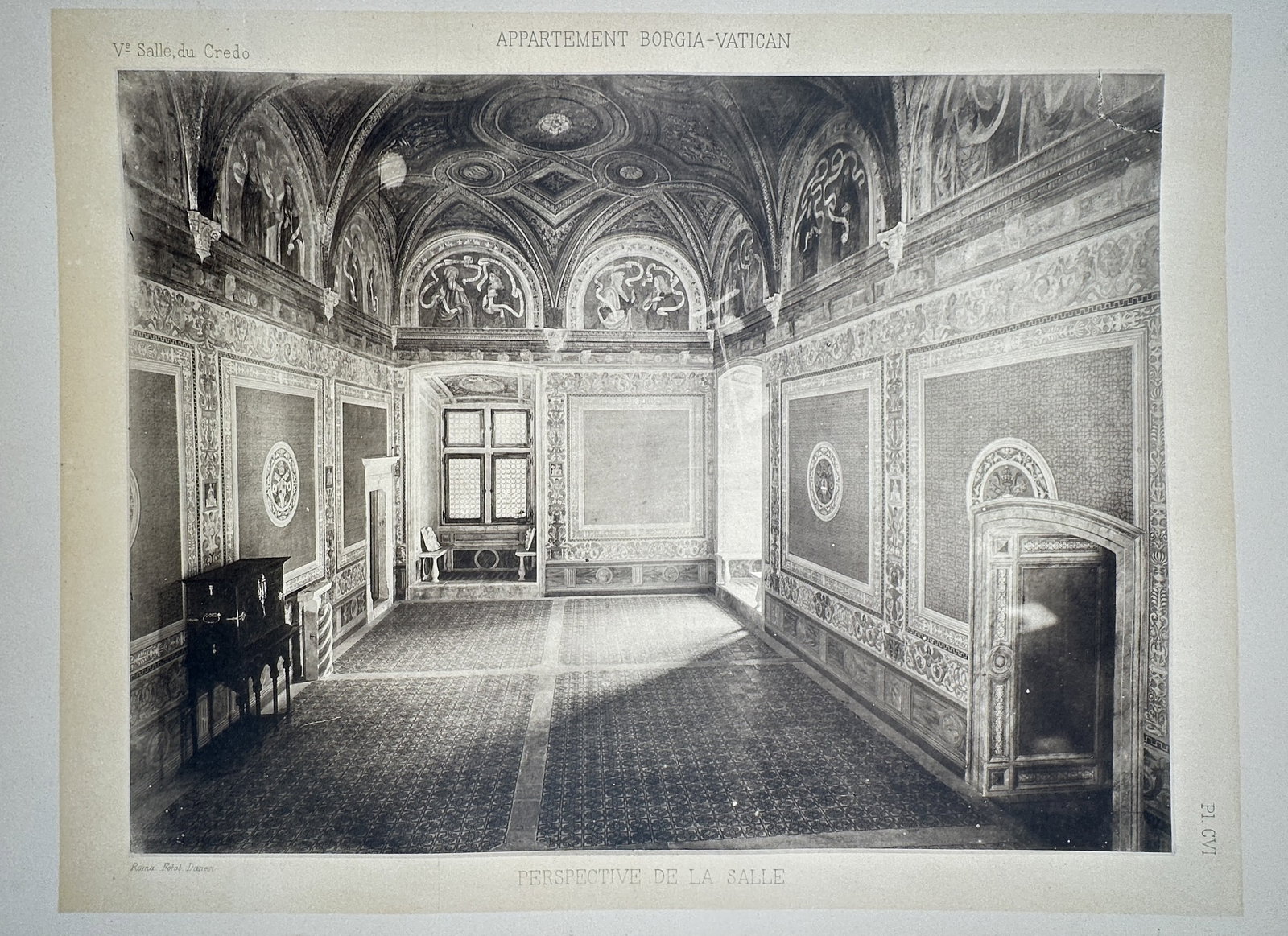 Pinturicchio (1454–1513), after – Interior View of the Hall of the Creed – Lithograph (1887) (1 of 2)