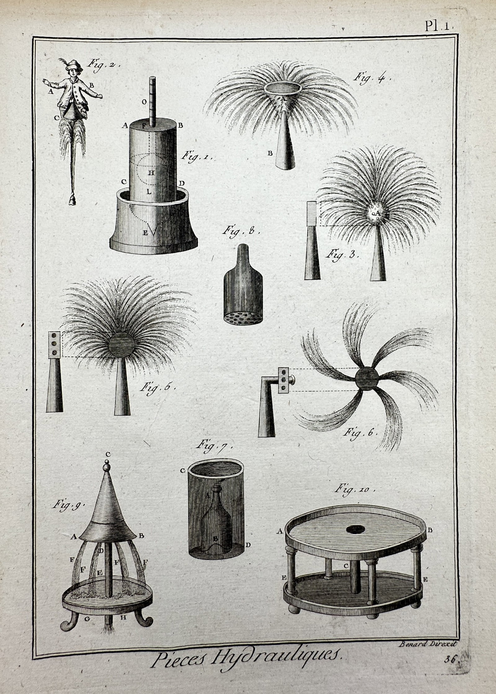 Robert Bénard (1734–1777) – View of Pieces Hydrauliques – Engraving (c. 1762–1772) (1 of 2)