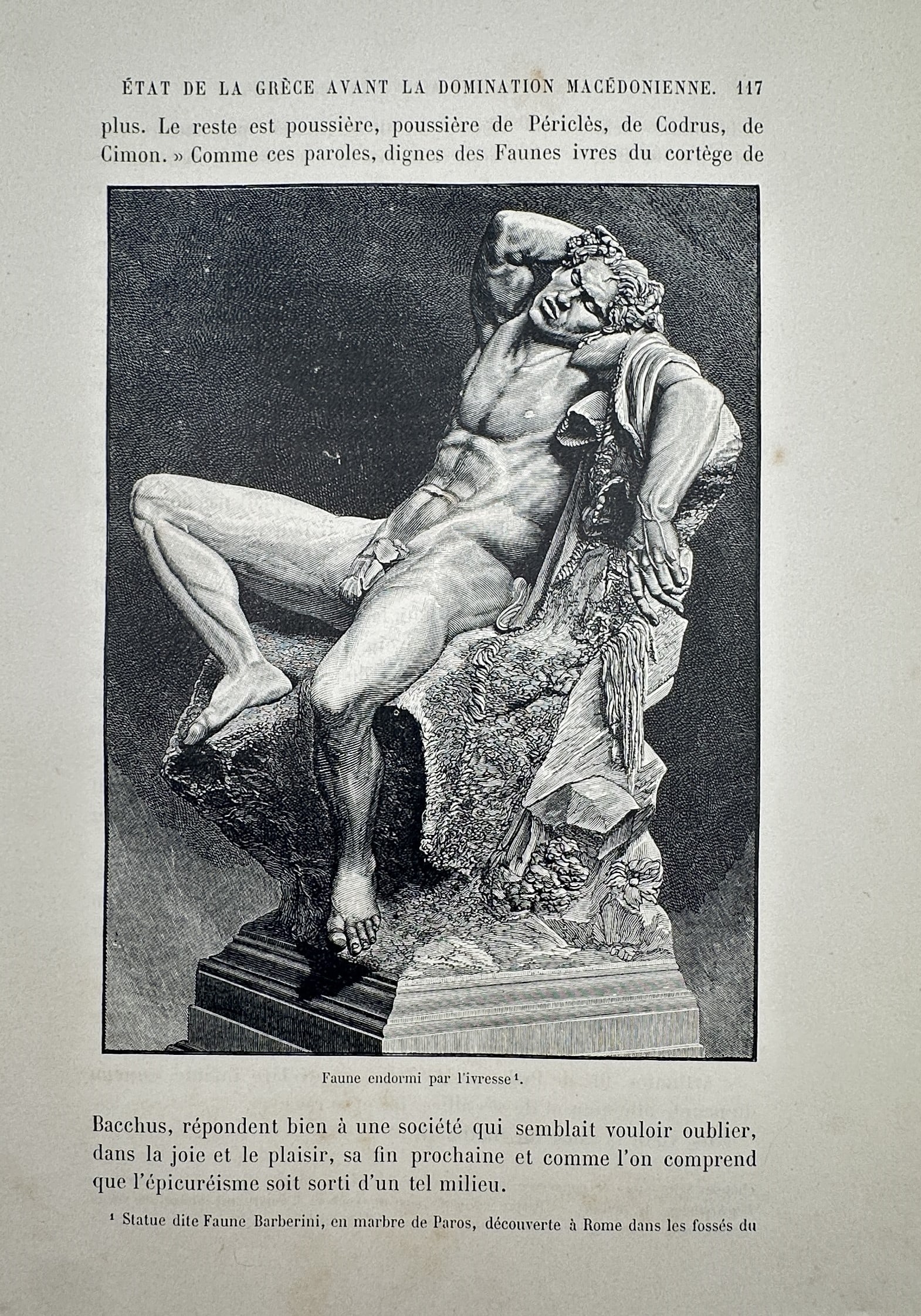 Victor Duruy (1811–1894) – View of the Barberini Faun – Engraving (1882) (1 of 2)