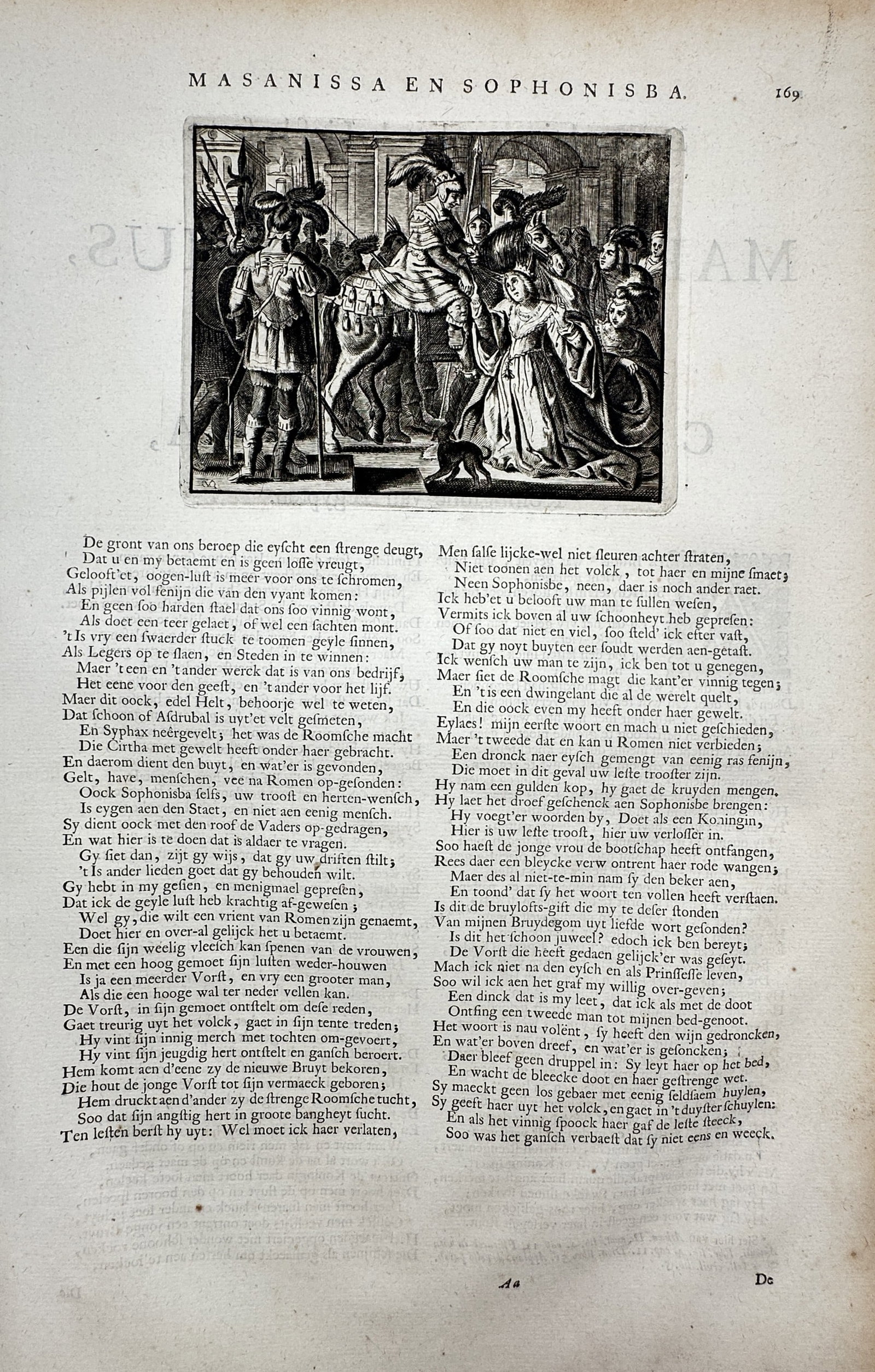 Jacob Cats (1577–1660) – View of Masanissa en Sophonisba – Etching (1658) (1 of 2)