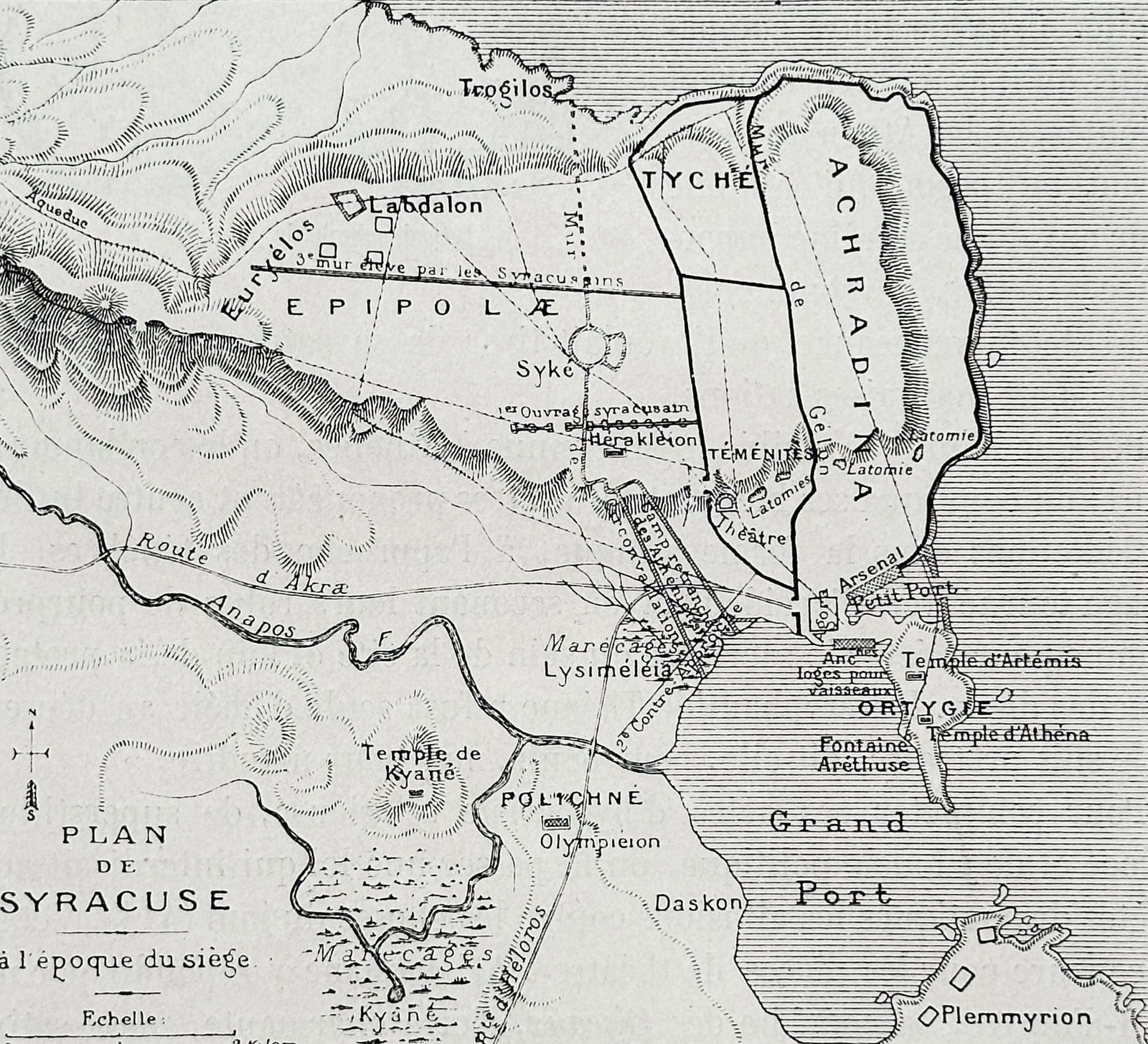 Victor Duruy (1811–1894) – Map of Syracuse – Italy – Engraving (1881) (1 of 3)