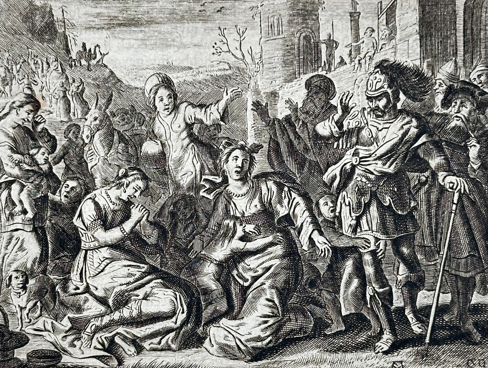 Jan Luyken (1649-1712) – The Expulsion of Hagar – Etching (1726) (1 of 3)