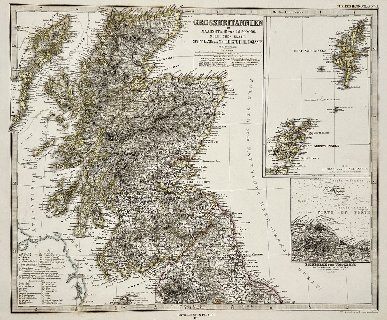 August Petermann – Map of Great Britain: Scotland and Northern England – United Kingdom (1 of 2)