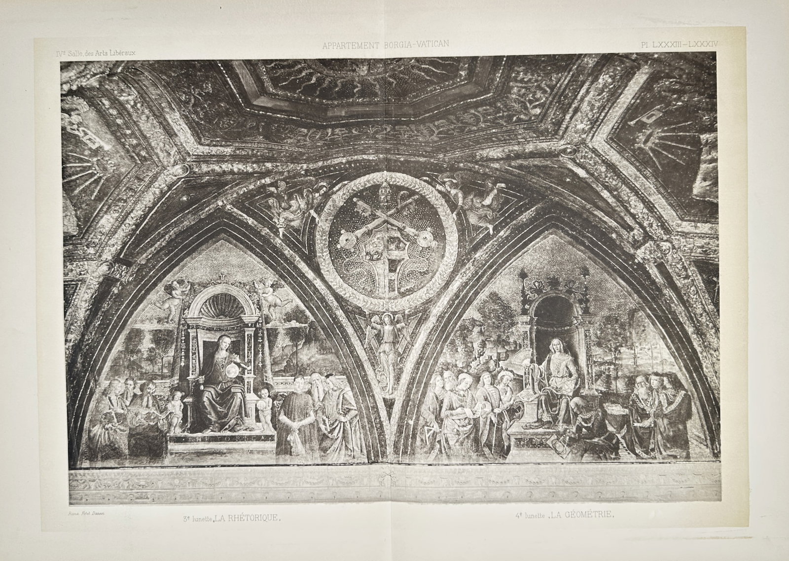Pinturicchio, after – View of Rhetoric and Geometry: 3rd and 4th Lunettes of the Hall of Liberal (1 of 2)