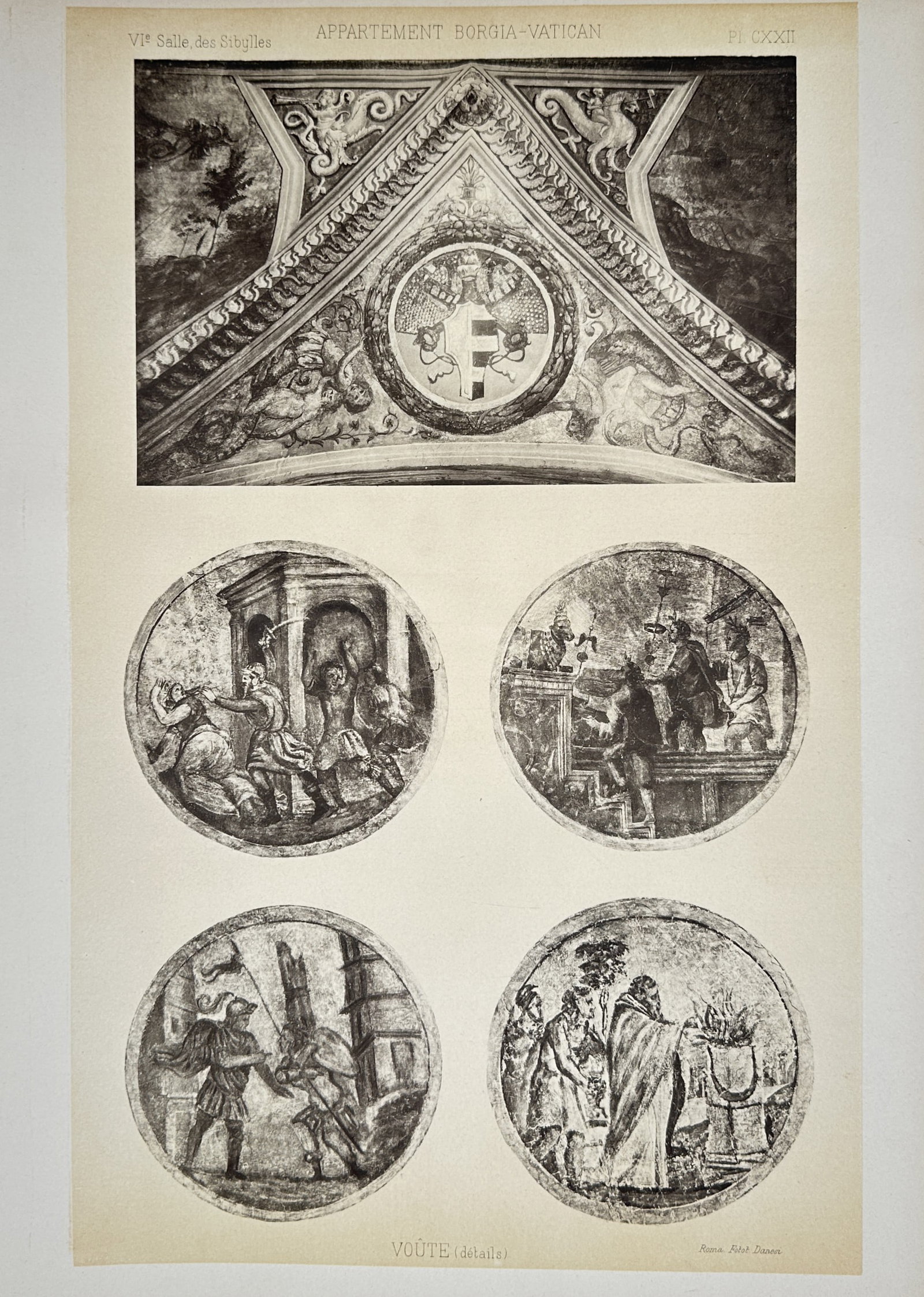 Pinturicchio, after – View of Ceiling Details and Tondi: Hall of the Sibyls – Photogravure (1 of 2)