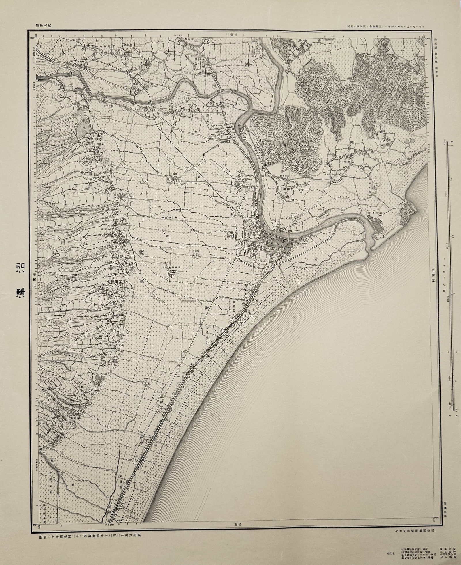 Geospatial Information Authority of Japan – Map of Numazu – Japan – Engraving (1924) (1 of 2)