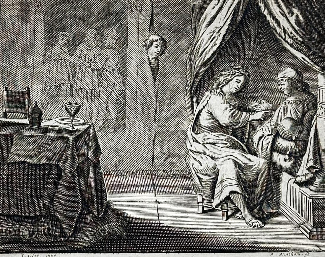 Jan Luyken (1649–1712) – Interior Scene with Figures – Etching (1711) (1 of 3)