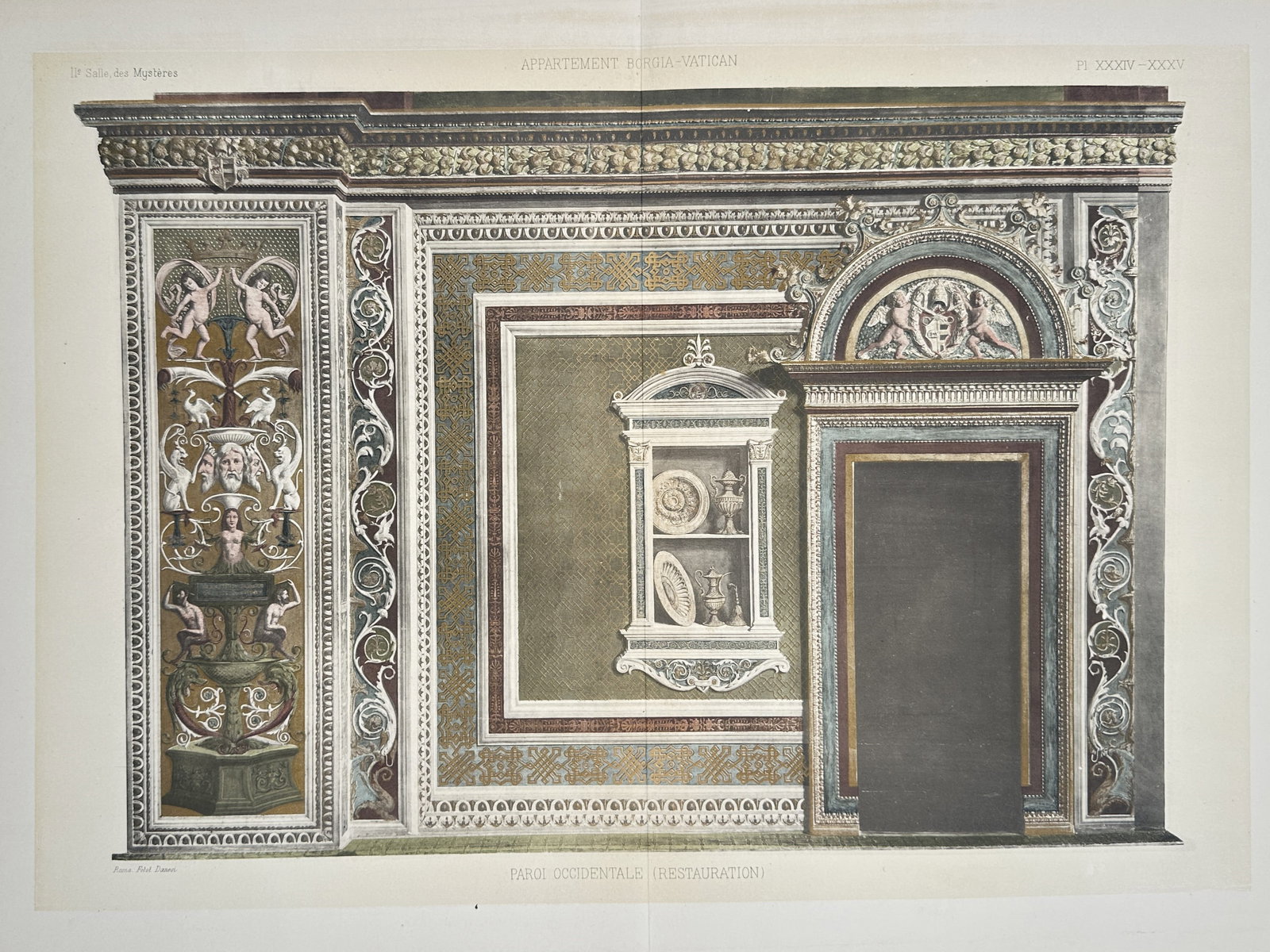 Pinturicchio, after – Wall Decoration of the Borgia Apartments – Photogravure (20th Century) (1 of 2)