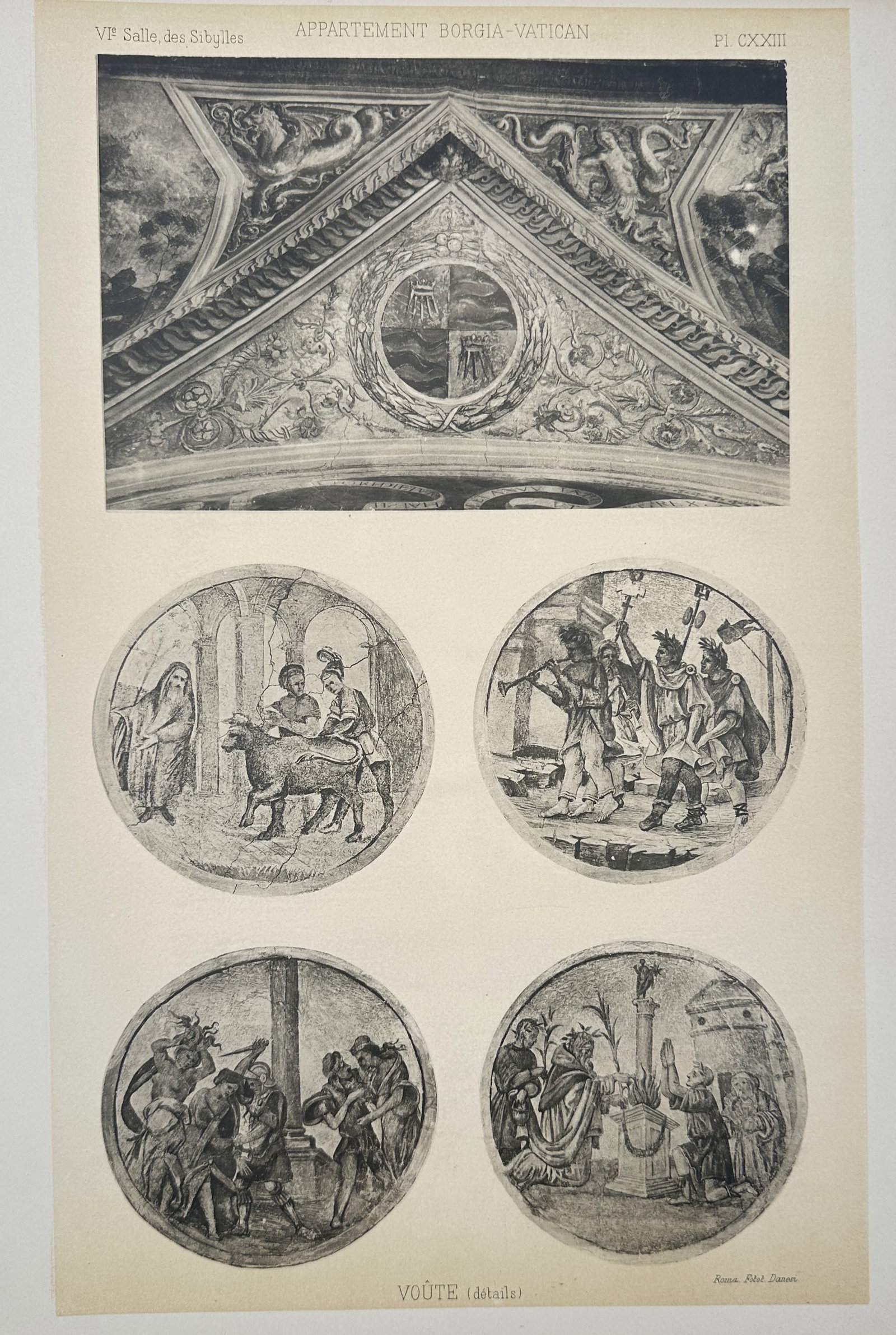 Pinturicchio, after – Decorative Roundels and Vaulting of the Borgia Apartments – Photogravure (1 of 2)