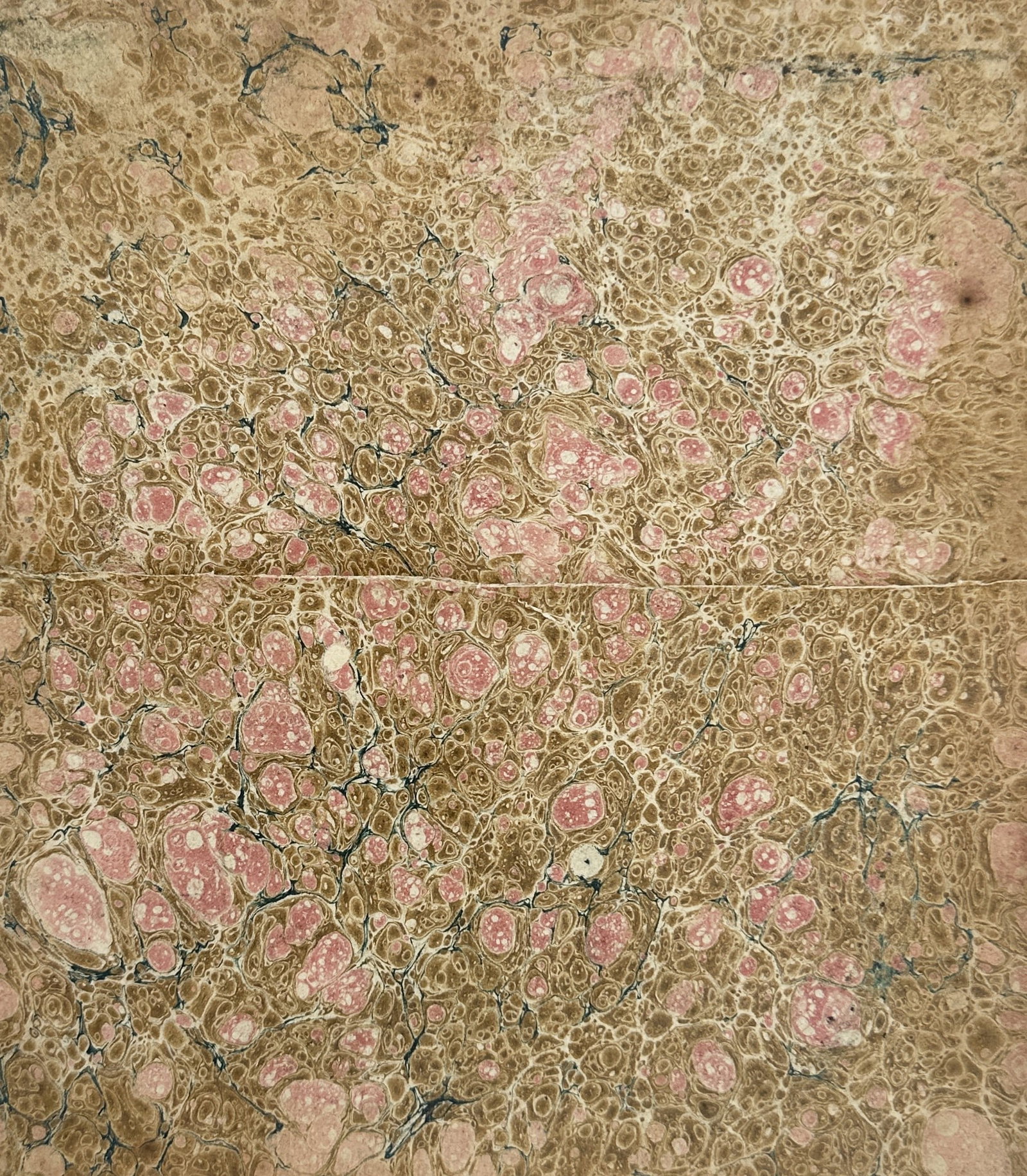 Unknown Artist – Pink and Tan Cellular Marbled Decorative Papers – Woodcut (Mid-20th Century) (1 of 2)
