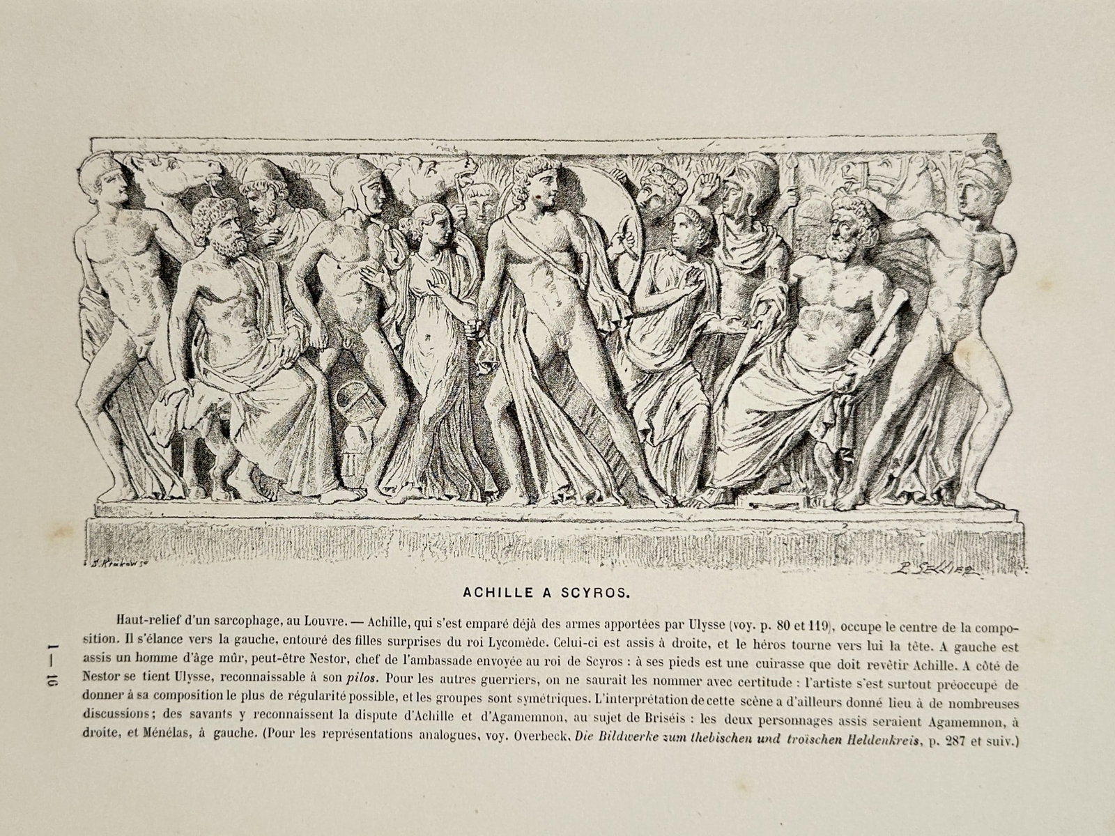 Victor Duruy (1811–1894) – Achilles on Skyros (Achille à Scyros) – Engraving (1883–1888) (1 of 2)