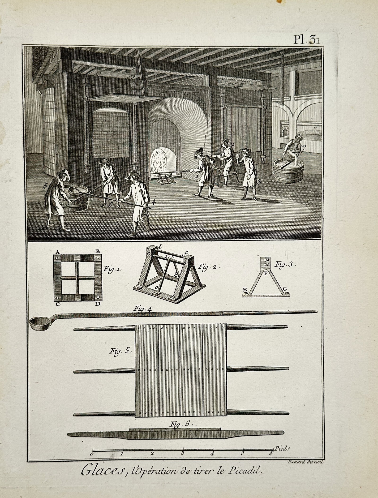 Robert Bénard – Technical Interior of Glassworks and Manufacturing Tools – Engraving (1 of 2)