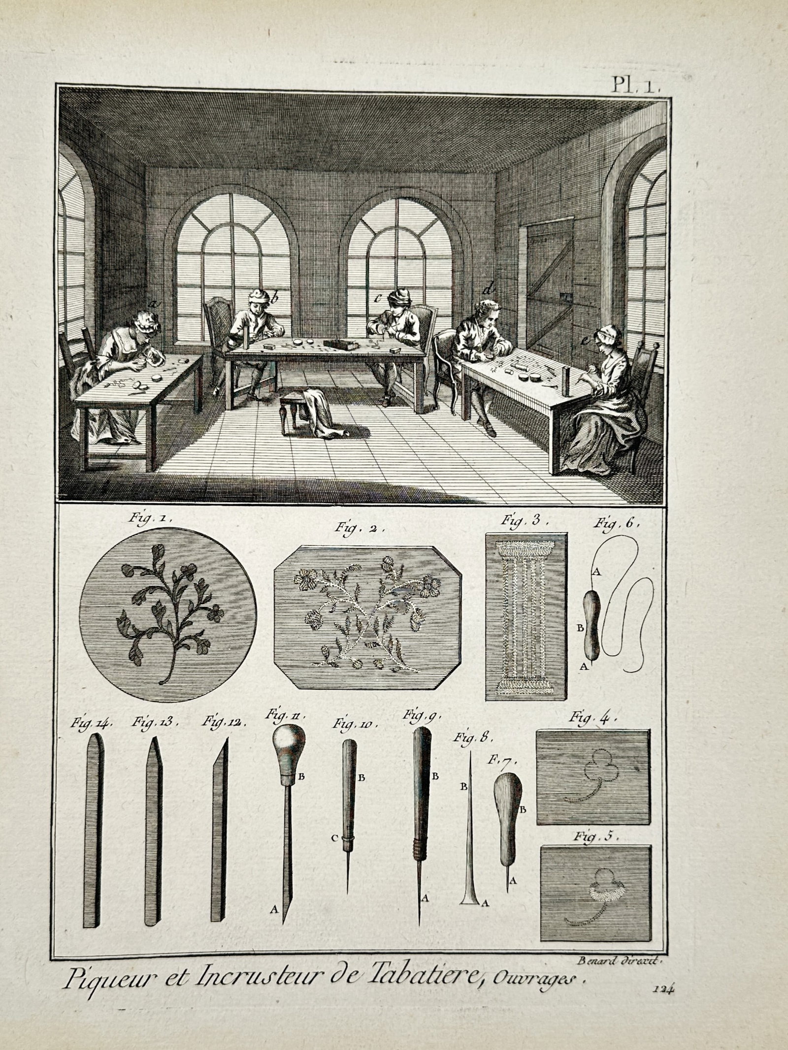 Robert Bénard – Technical Interior of Snuffbox Decoration Workshop and Inlay Tools – Engraving (1 of 2)