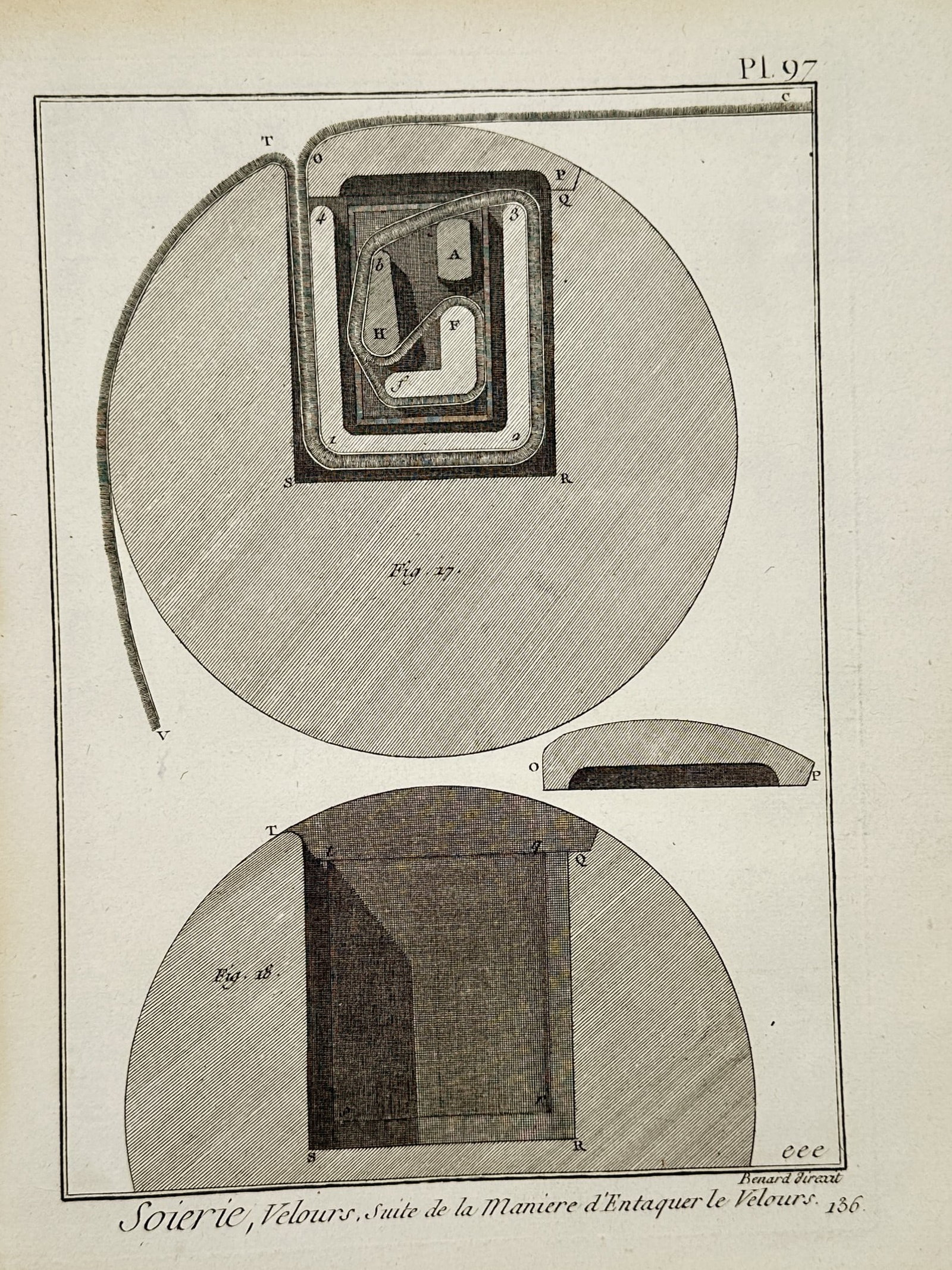 Robert Bénard – View of Silk Weaving and Velvet Manufacturing Diagrams – Engraving (1 of 2)