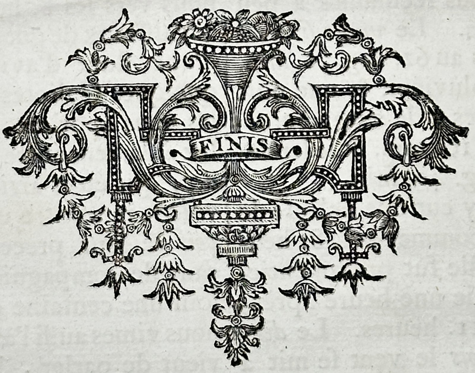 Corneille Le Brun (1652–1727) – Voyages – Engraving (1708): "Voyages" displays the concluding text and a decorative tailpiece from a travelogue documenting extensive journeys through the Levant, Persia, and India. This leaf marks the end of the narrative, expr