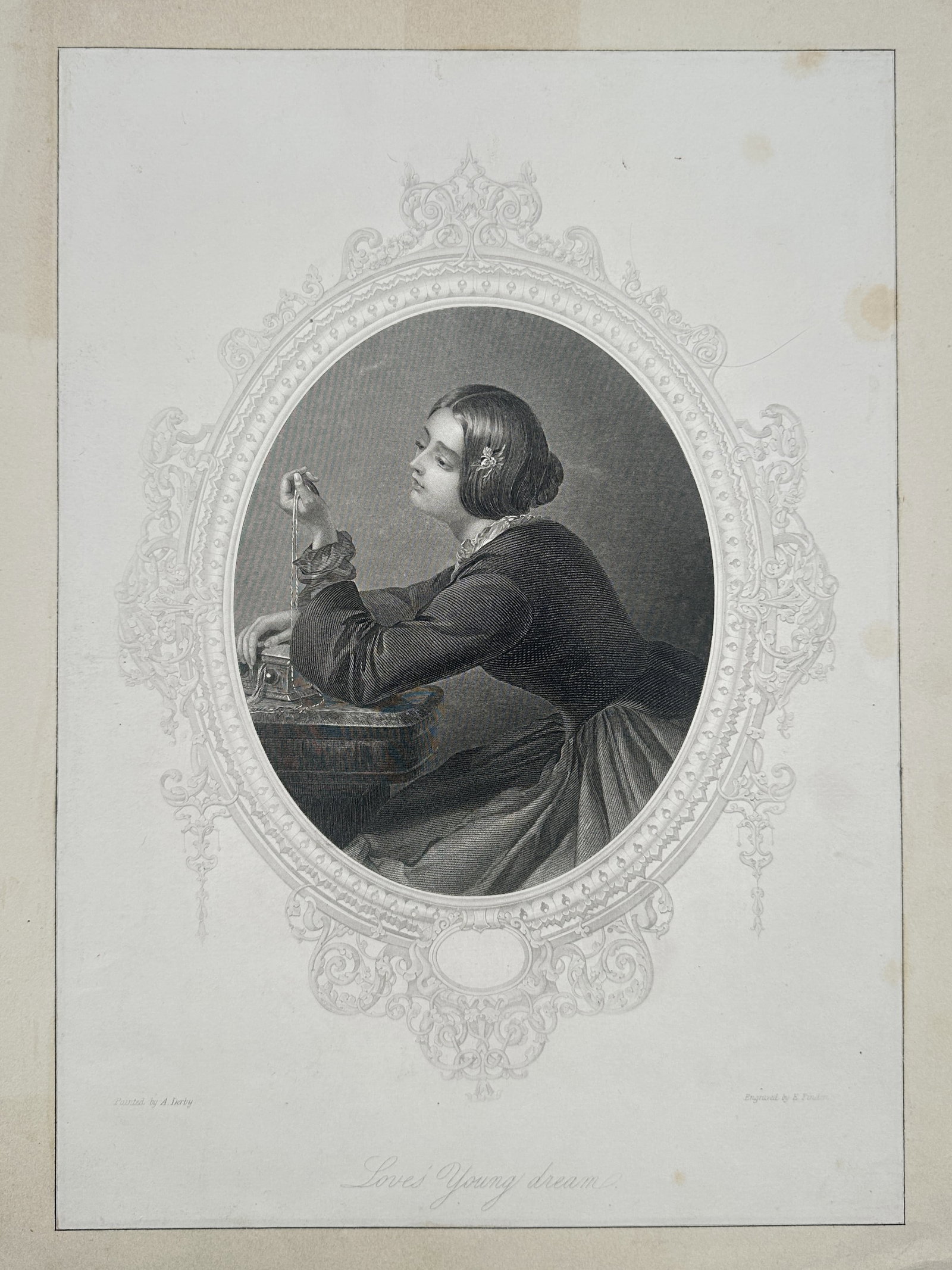 Edward Henry Finden (1791–1857) – Love's Young Dream – Steel engraving (c. 1850) (1 of 2)