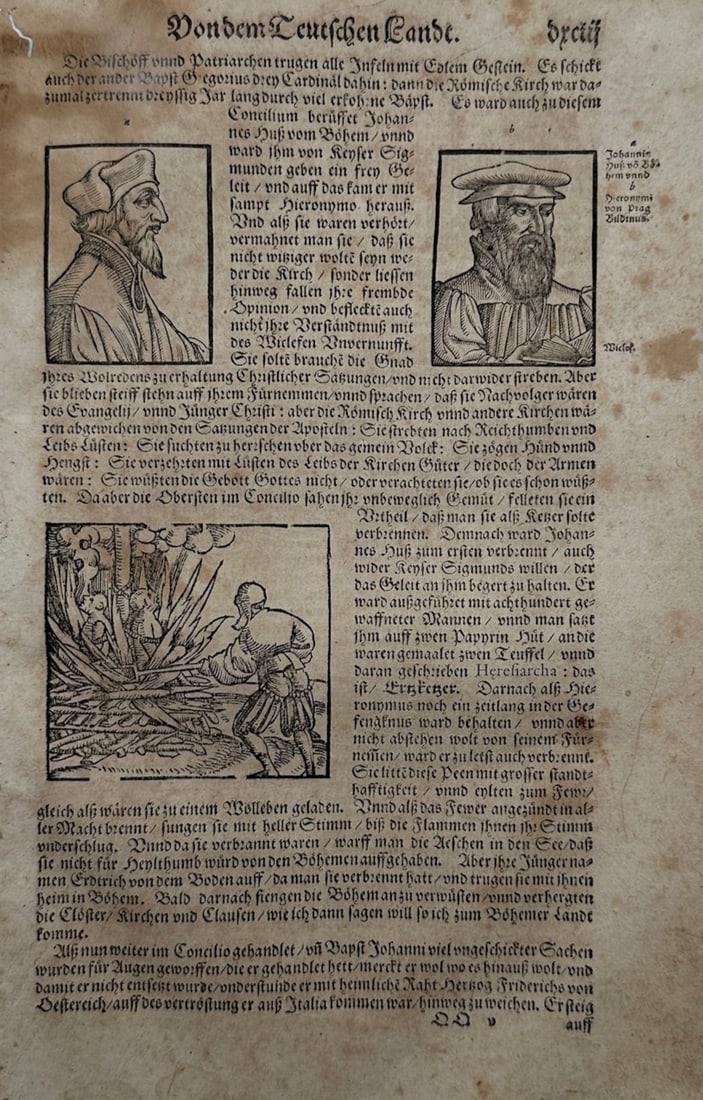 Sebastian Munster (1488–1552) – Chronicle of the Council of Constance and the Execution of Jan (1 of 2)