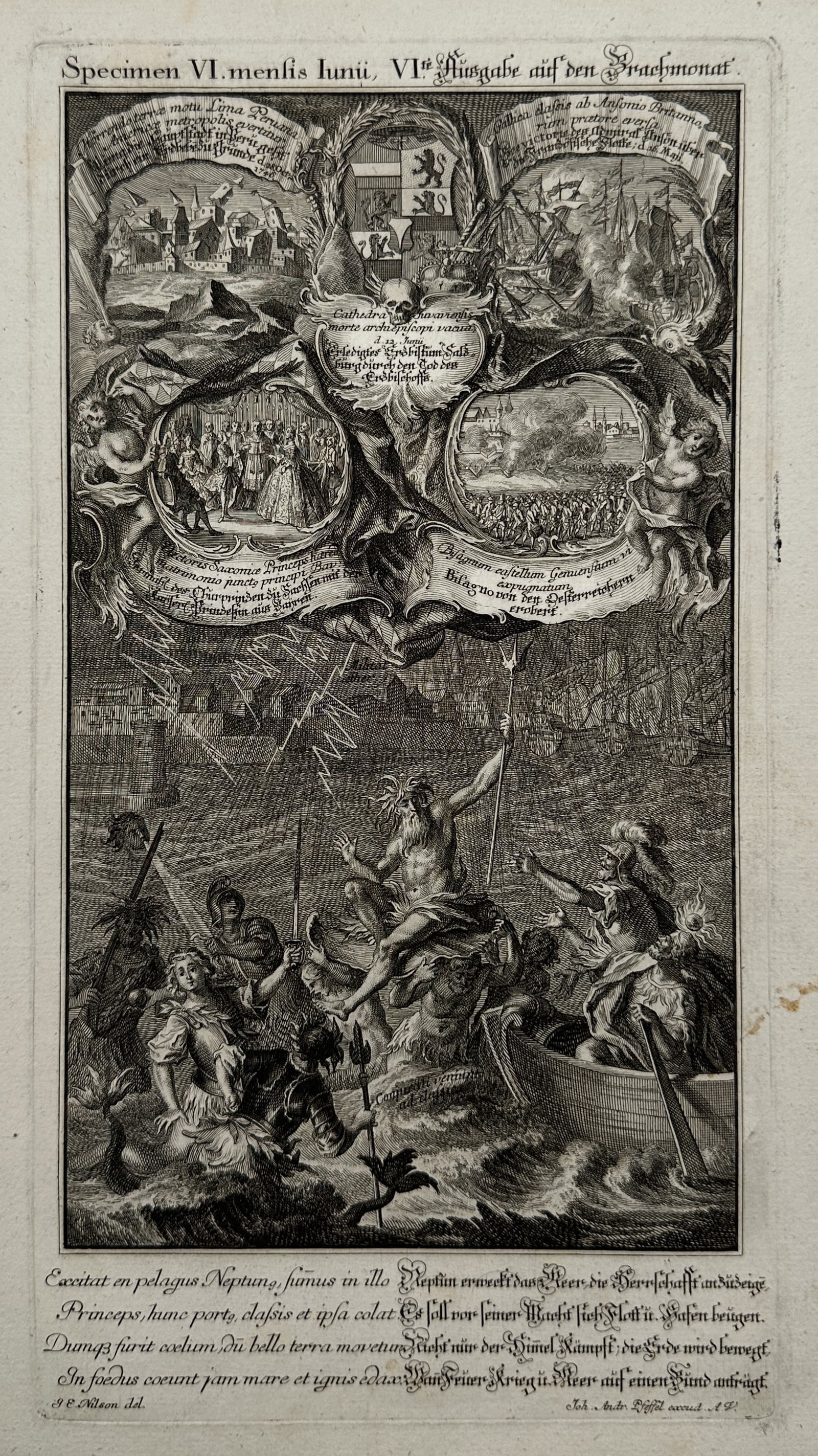 Johann Esaias Nilson (1721–1788) – Allegorical Calendar Plate for the Month of June (1 of 2)