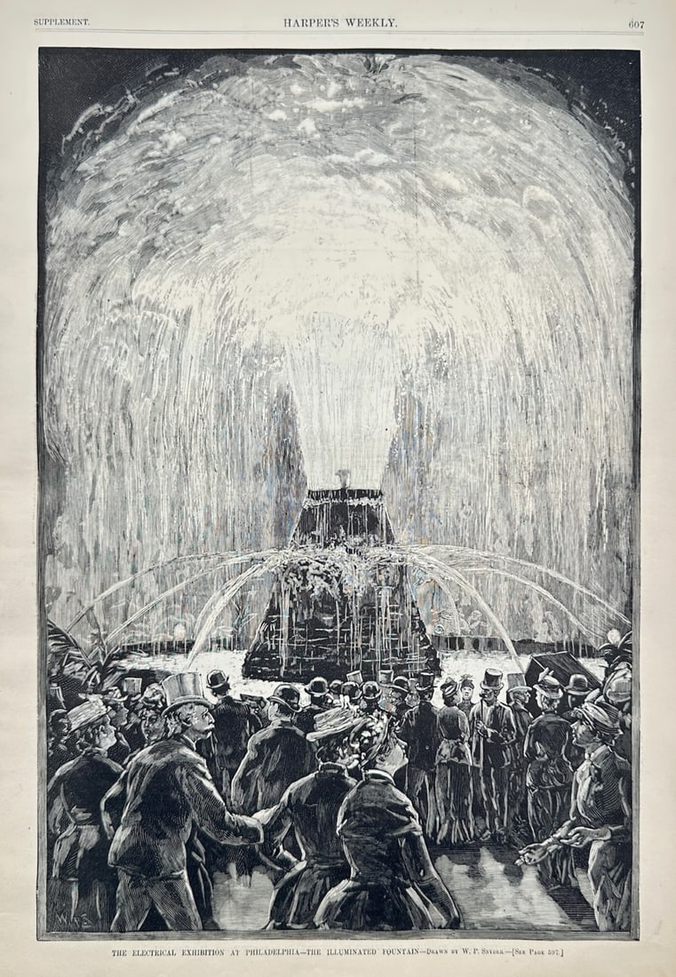 Harper's Weekly – Historical Engineering Study of the Illuminated Fountain at the Philadelphia (1 of 2)