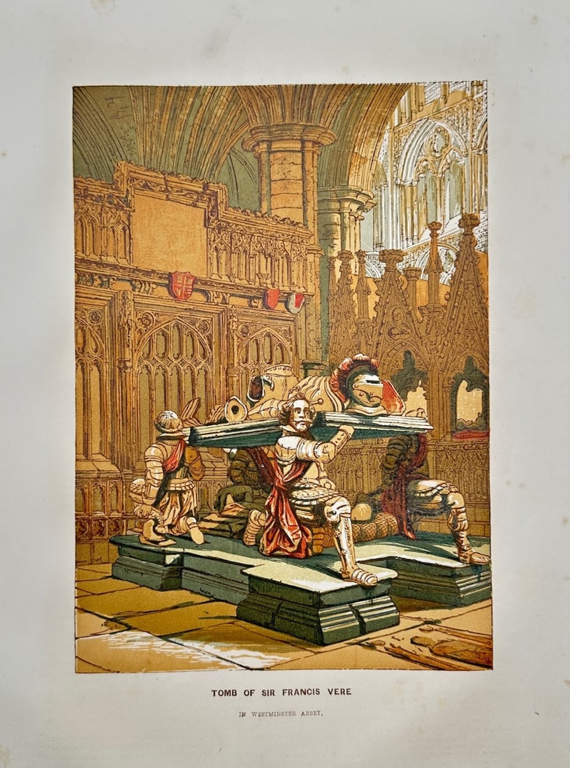 Charles Knight – Architectural Interior View of the Tomb of Sir Francis Vere in Westminster Abbey (1 of 2)