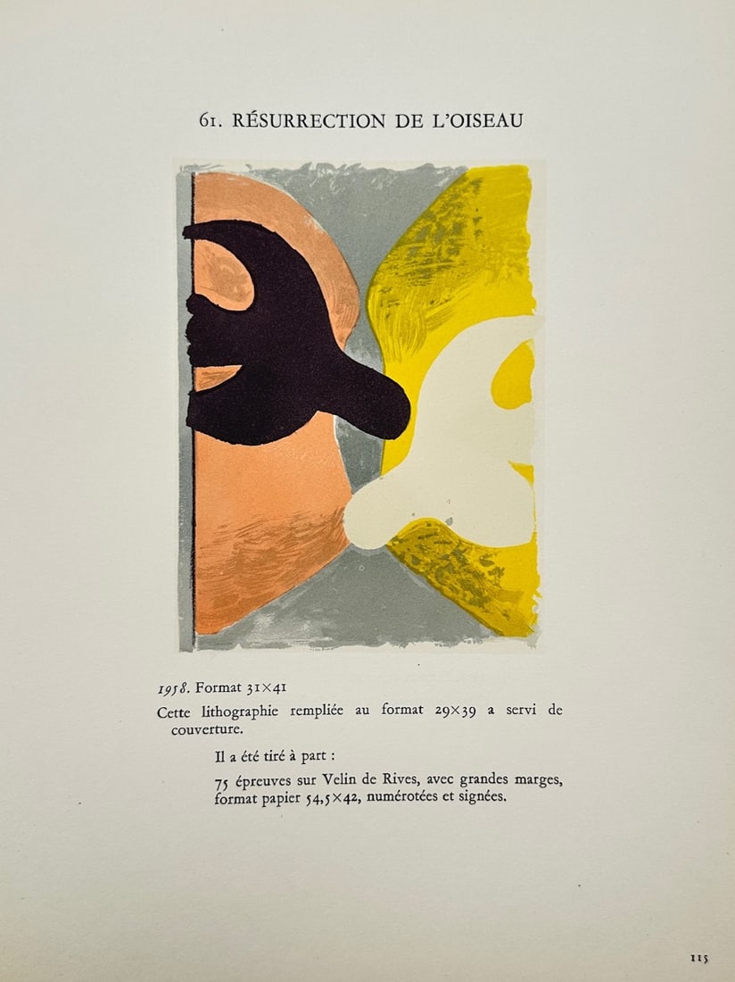 Georges Braque (1882–1963), after – Resurrection of the Bird – Offset print (20th Century) (1 of 2)