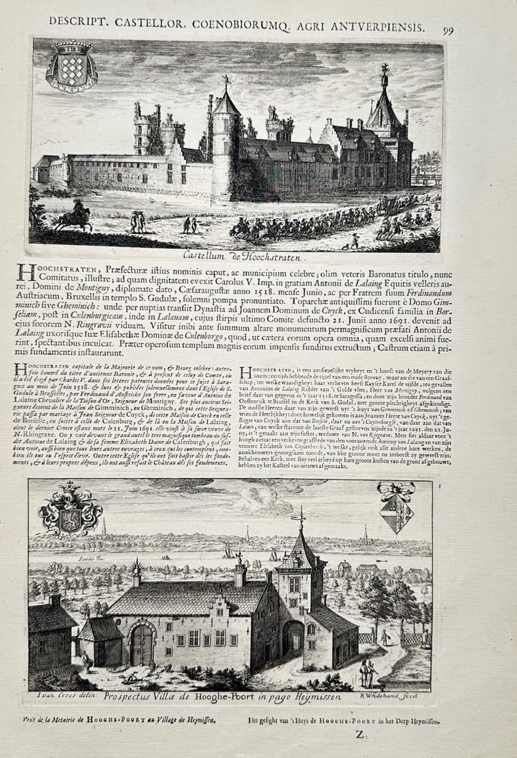 Jacobus Le Roy (1656–1719) – Architectural Views of Castellum de Hoochstraten and Prospectus (1 of 2)