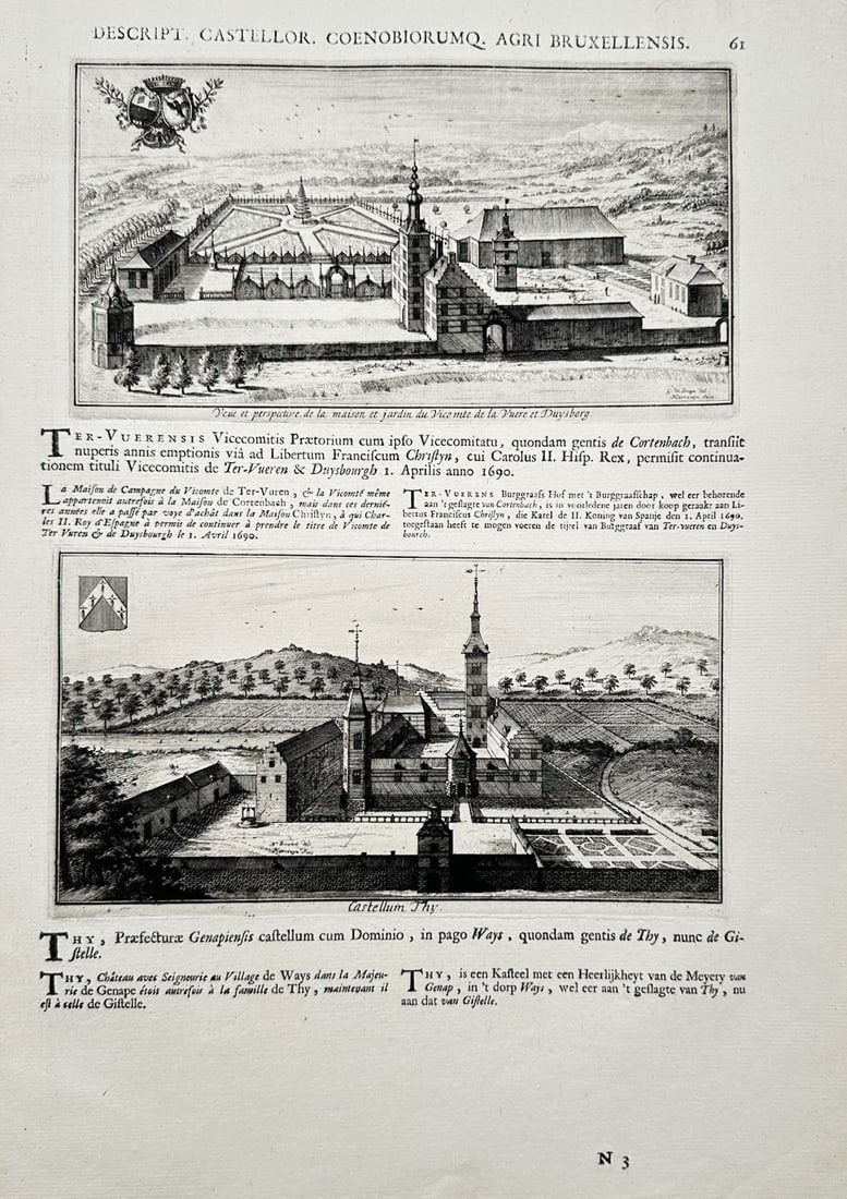 Jacobus Le Roy (1656–1719) – Architectural Views of the House and Gardens of Ter-Vueren (1 of 2)