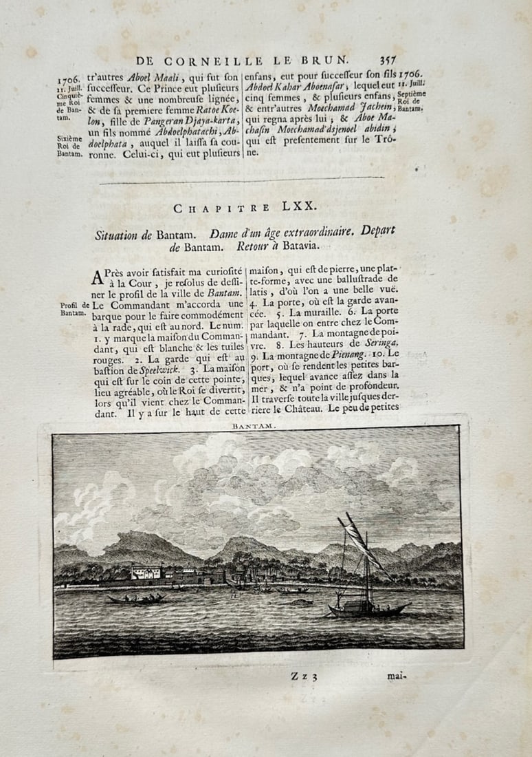 Cornelius de Bruyn (1652–1727) – Topographical View of Bantam, Java – Copper engraving (1718) (1 of 2)