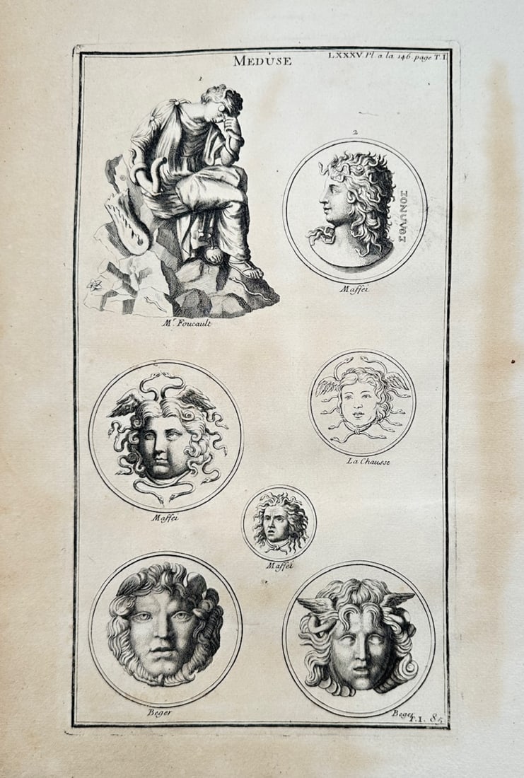 Bernard de Montfaucon – Antiquarian Study of Medusa Mythological Representations (1 of 2)
