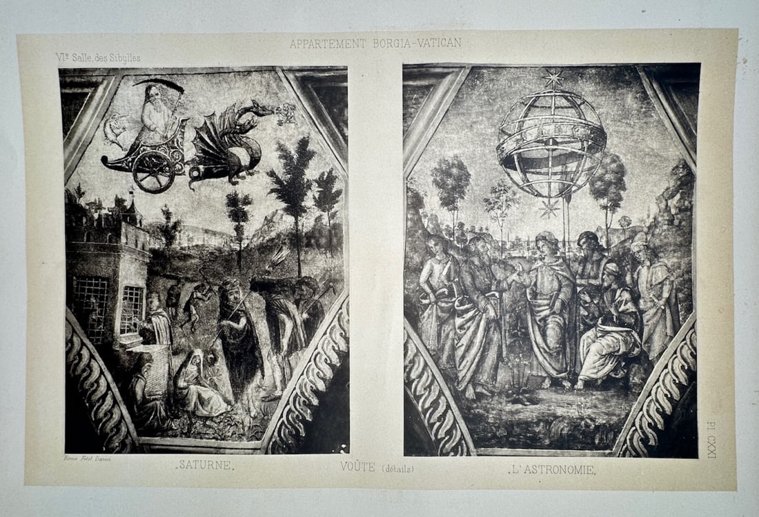 Pinturicchio, after – Renaissance Frescoes of Saturn and Astronomy in the Borgia Apartments (1 of 2)