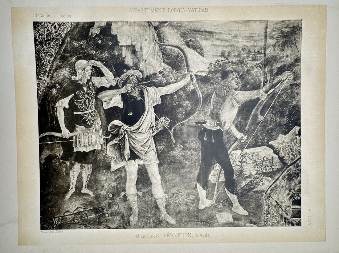Pinturicchio, after – Renaissance Fresco Detail of the Martyrdom of Saint Sebastian – (1 of 2)
