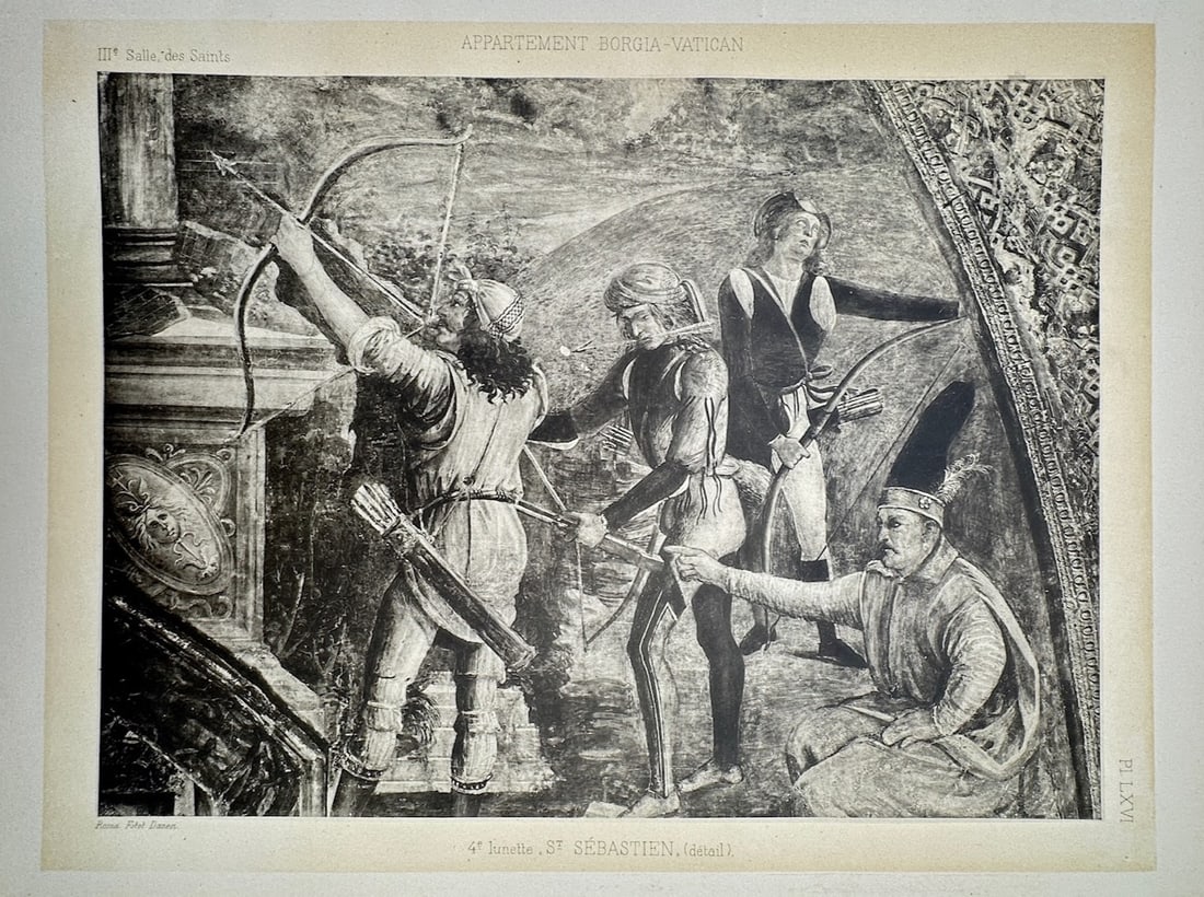 Pinturicchio, after – Renaissance Fresco Detail of Archers from the Martyrdom of Saint Sebastian (1 of 2)
