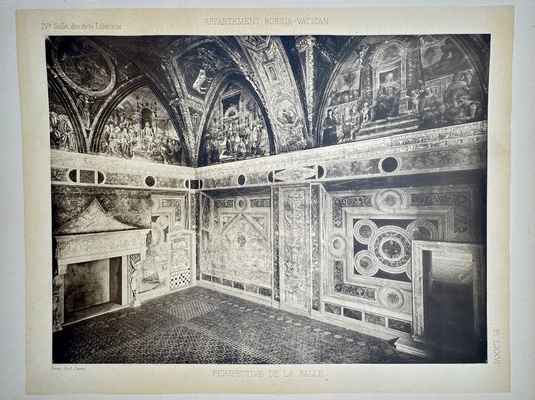 Pinturicchio, after – Renaissance Interior Perspective of the Hall of Liberal Arts – (1 of 2)