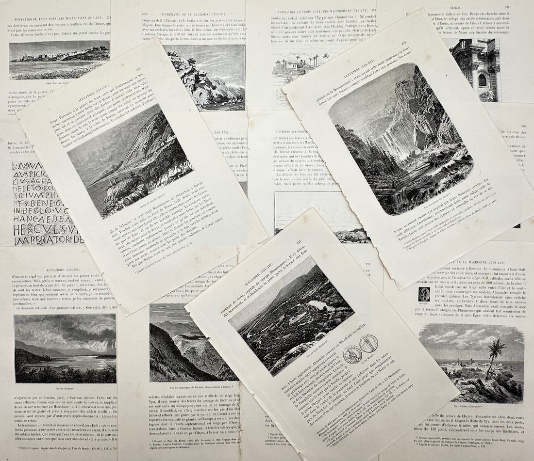 Unknown Artist – approx. Set of 20: Historical Views and Archaeological Landscapes – Halftone (1 of 2)