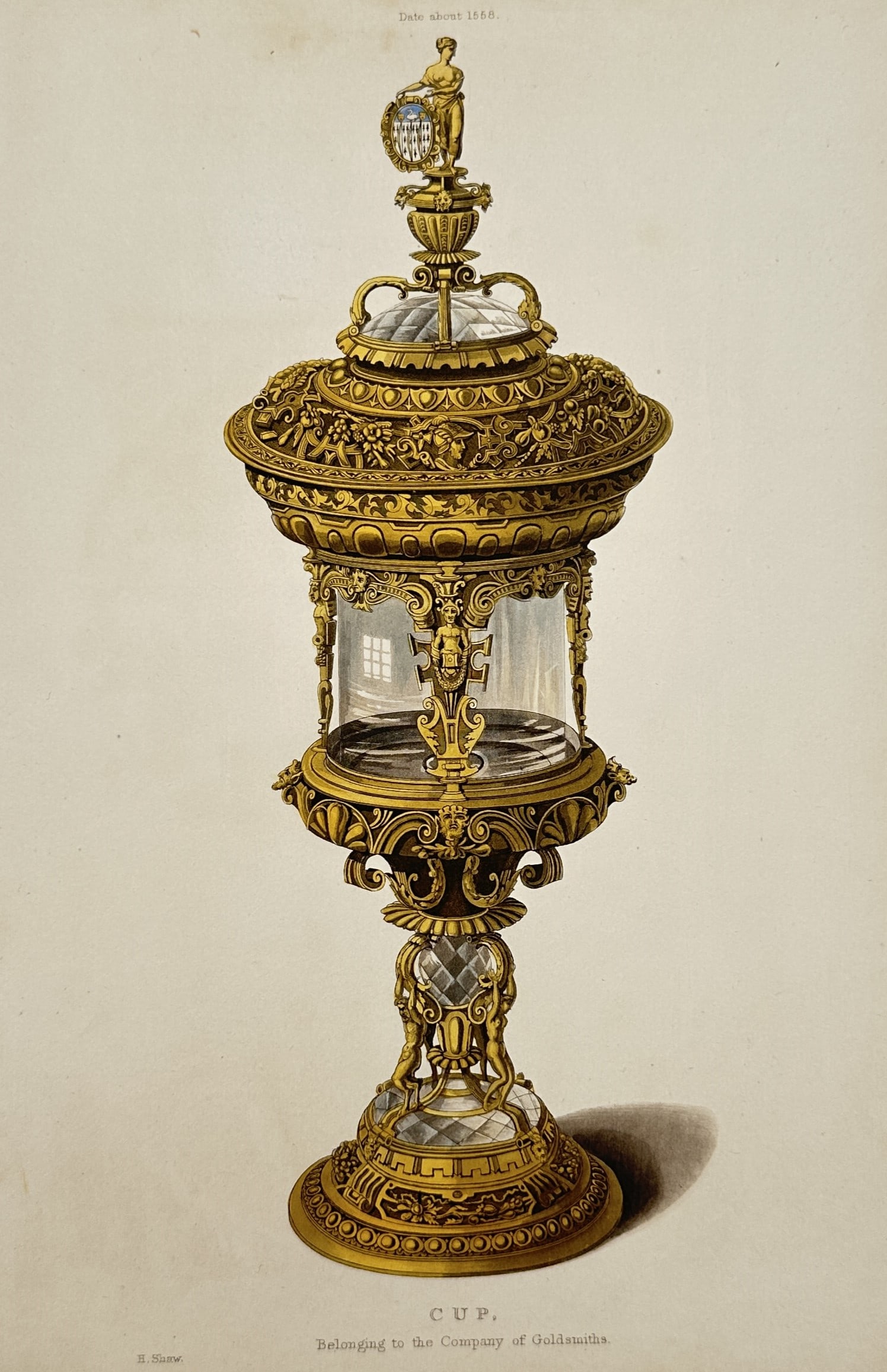 Henry Shaw – Study of a Gilt Standing Cup Belonging to the Company of Goldsmiths (1 of 2)