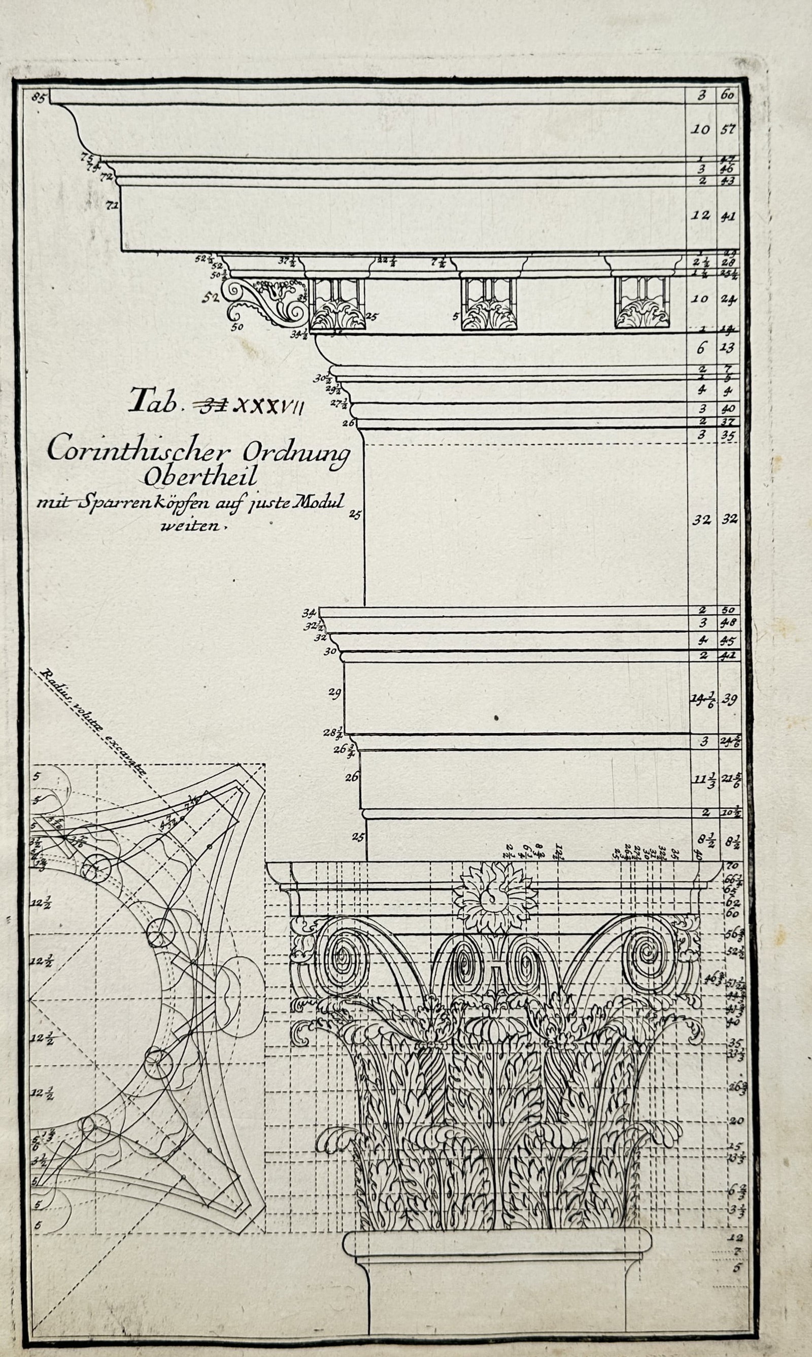 Jeremias Wolff (1663–1724) – Architectural Studies of the Corinthian Order Entablature and (1 of 2)