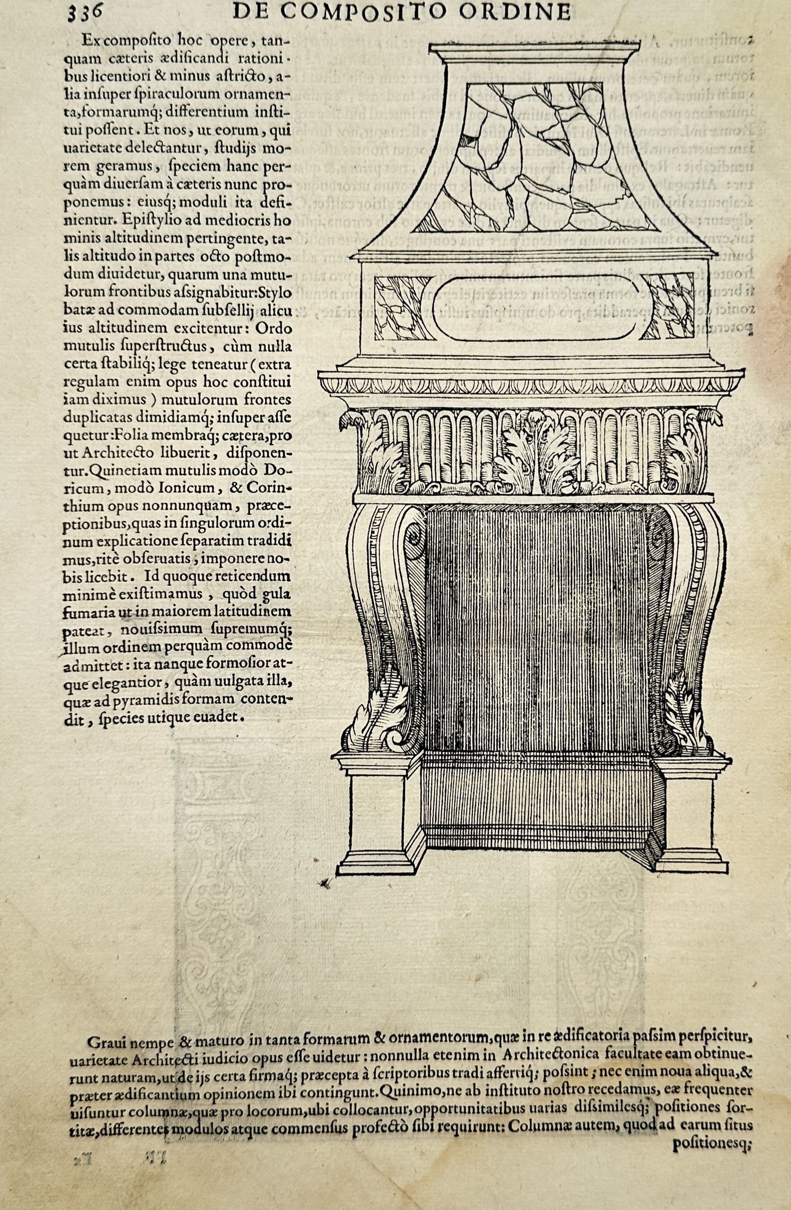 Sebastiano Serlio (1475–1554) – Architectural Treatise Study of an Ornate Fireplace – Woodcut (1 of 2)