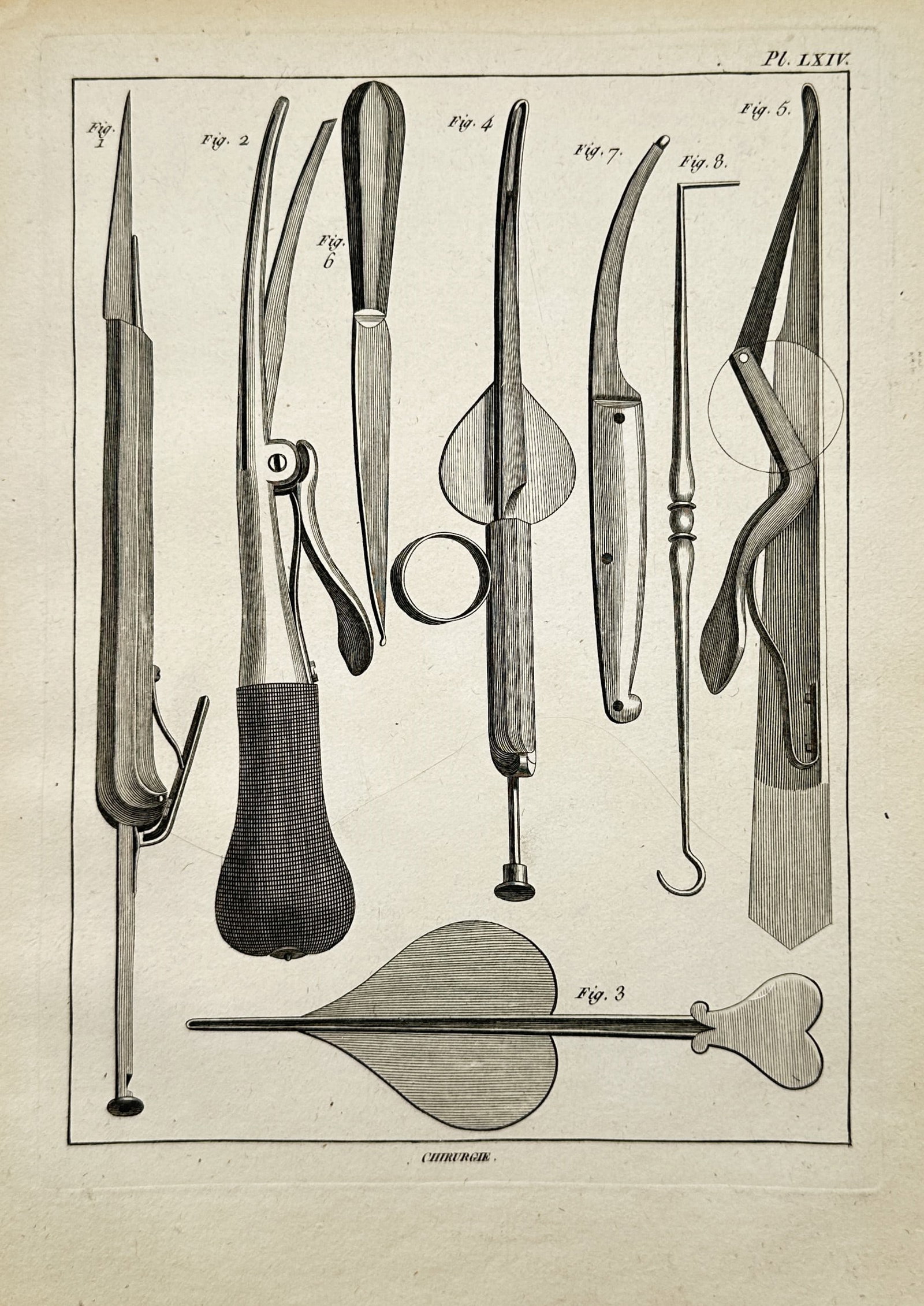 Robert Bénard (1734–1777) – Medical Study of Surgical Instruments – Engraving (1763) (1 of 2)