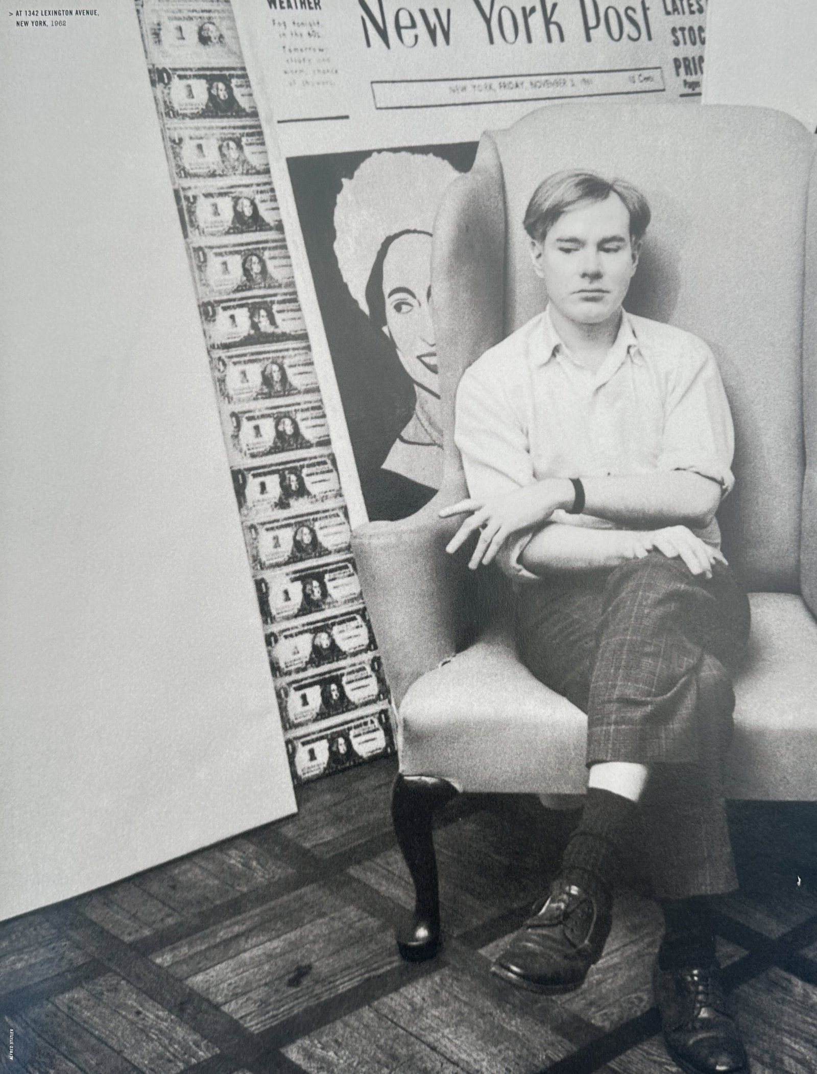 Andy Warhol – Portrait of Andy Warhol in a Wingback Chair – Offset Lithograph (1962) (1 of 2)