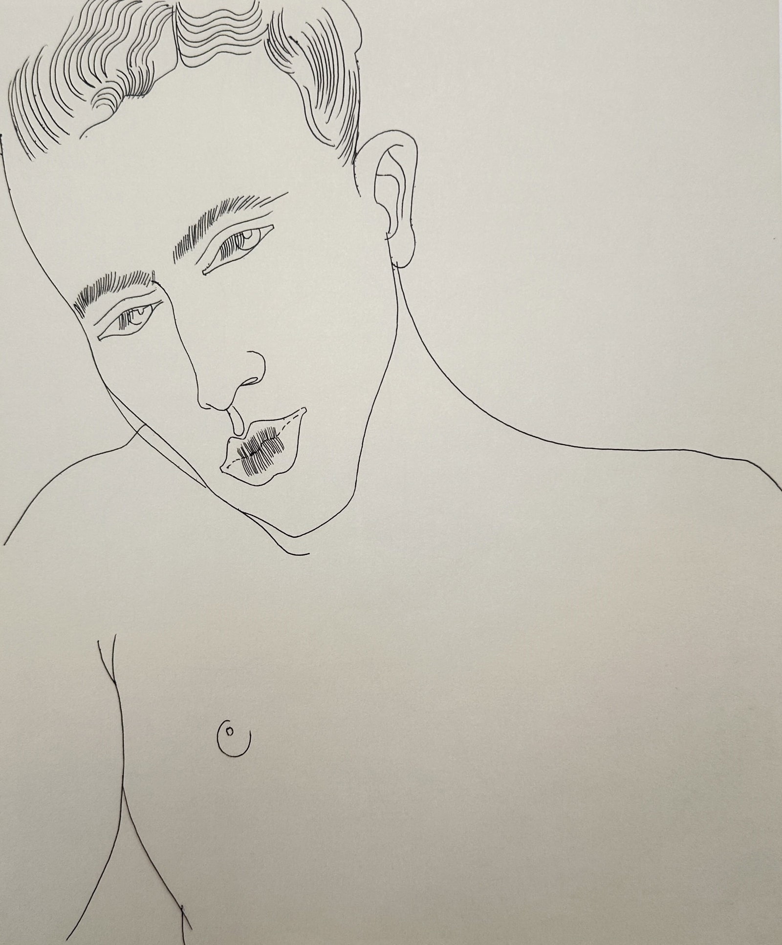 Andy Warhol (1928–1987), after – Male Portrait Study – Offset print (20th Century) (1 of 2)