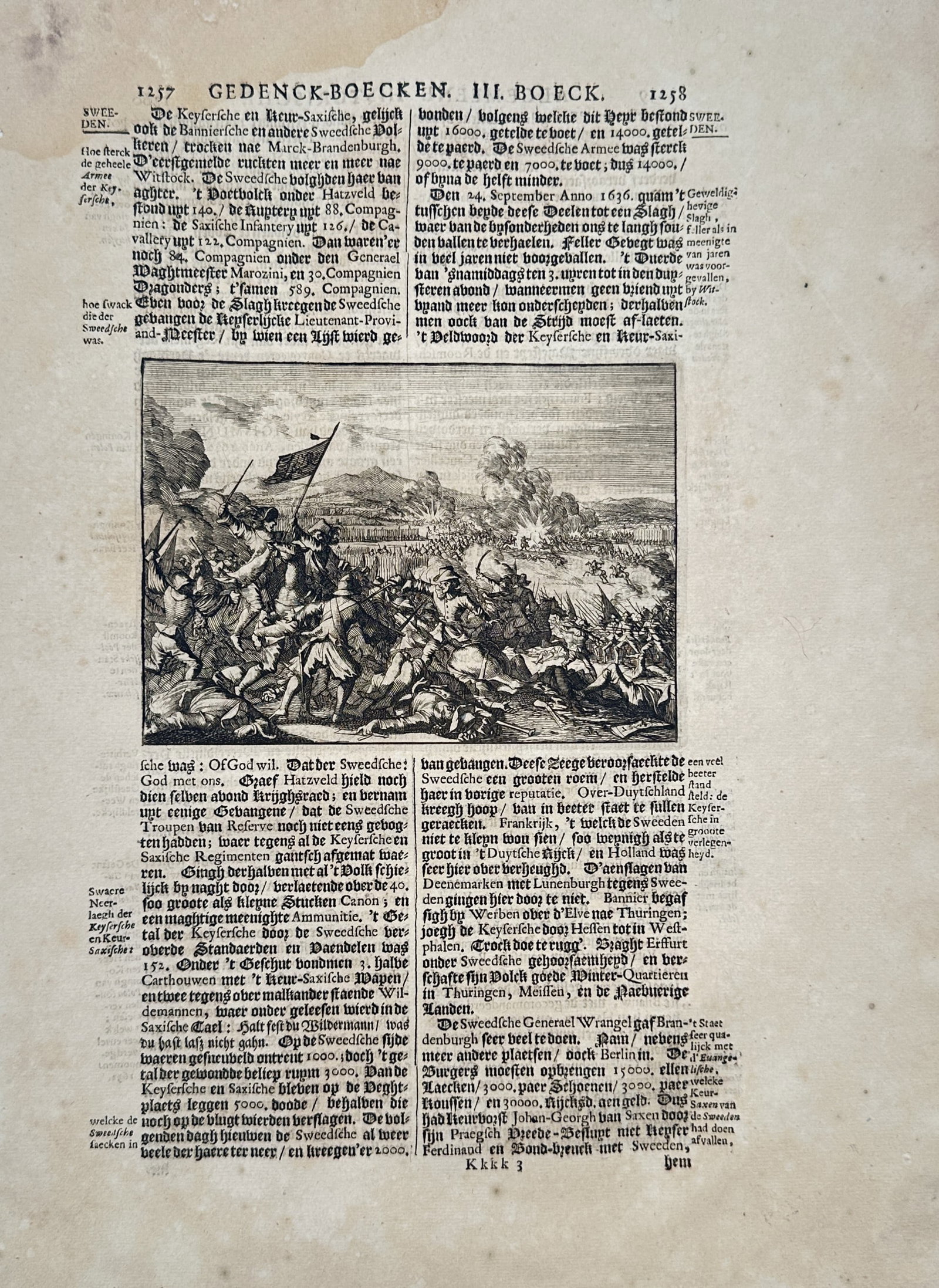 Jan Luyken – Historical Military Conflict and Cavalry Battle – Engraving (Late Nineteenth (1 of 2)