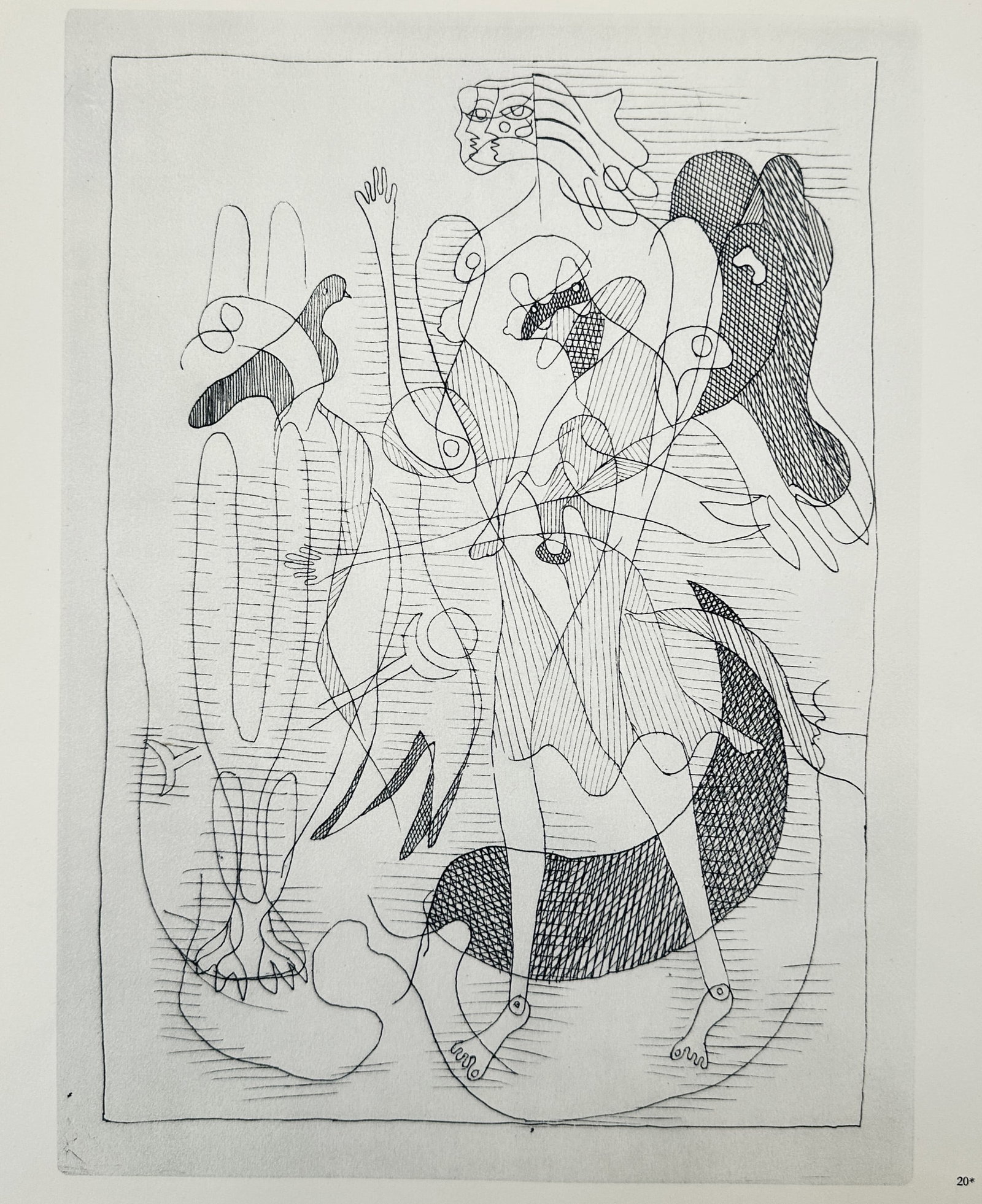 Georges Braque, after – Cubist Composition with Mythological Figure – Offset print (20th (1 of 2)