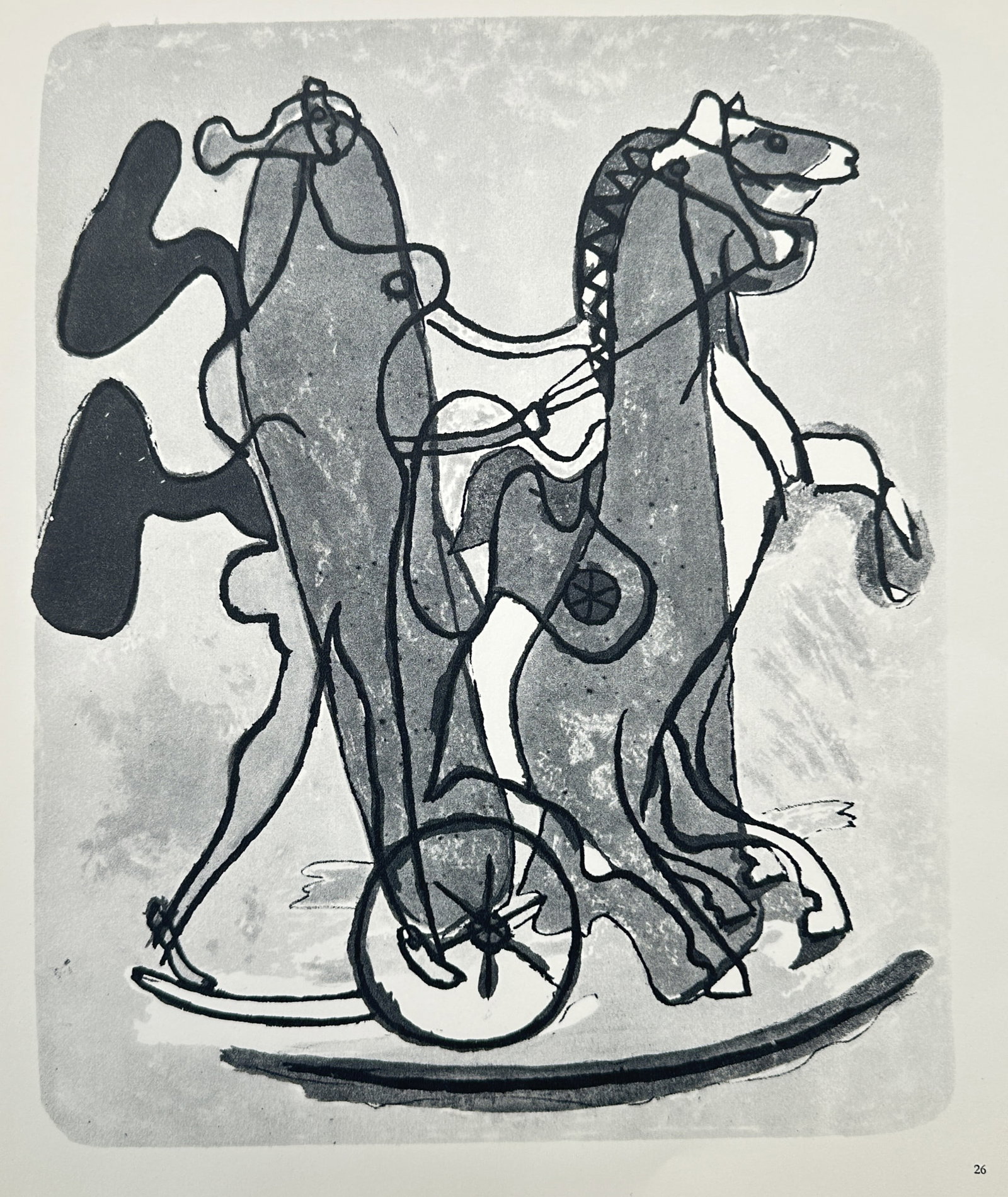 Georges Braque, after – Cubist Composition with Chariot and Horses – Offset print (20th Century) (1 of 2)