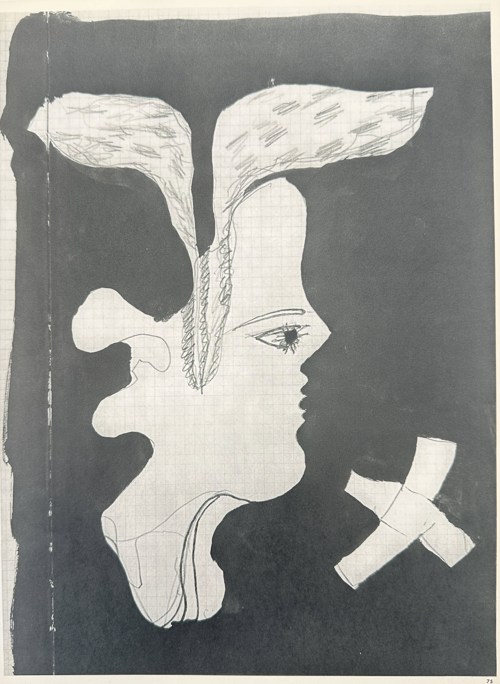 Georges Braque, after – Surrealist Composition with Profile and Cross – Offset print (20th (1 of 2)